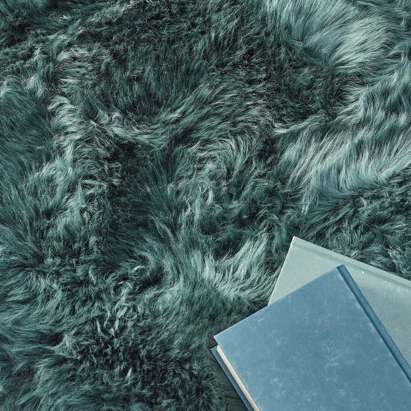 Genuine Sheepskin Animal Fur Soft Wool Shaggy Adobe Forest Green Rug