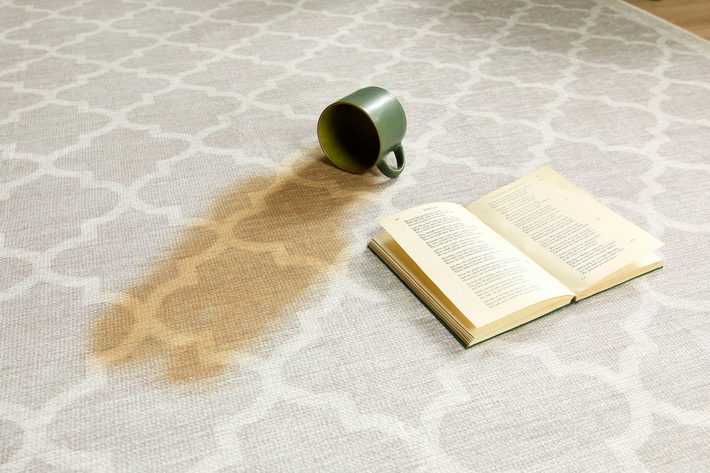 Origins Washable Chateau Trellis Moroccan Soft Chenille Bohomian Rug in Natural