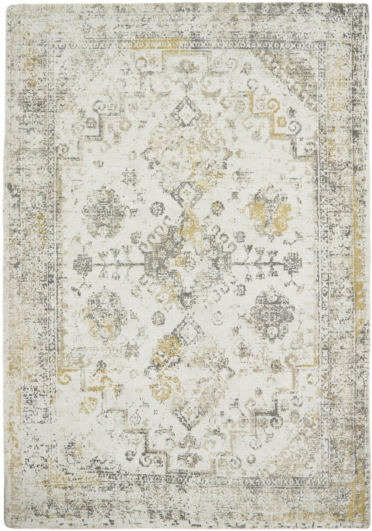 Origins Vogue Traditional Vintage Look Rug in Light Grey Ochre