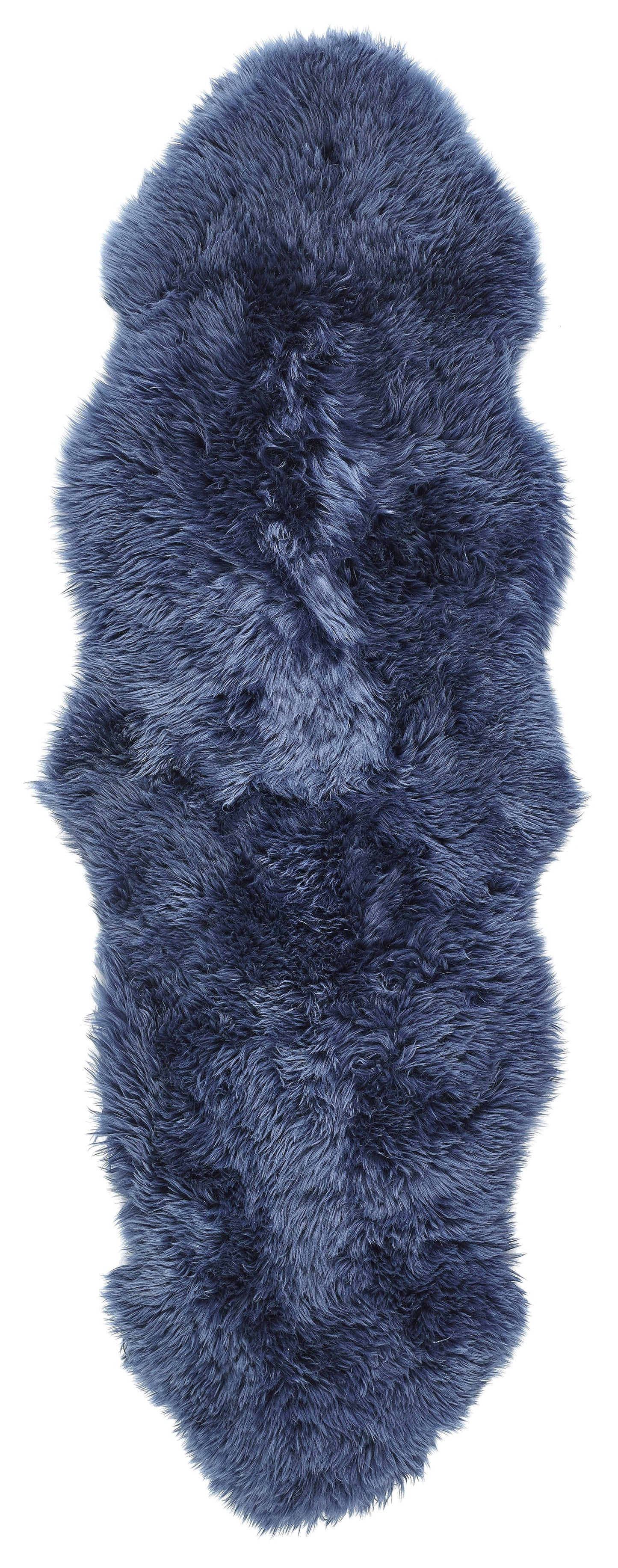 Genuine Sheepskin Animal Fur Soft Wool Shaggy Navy Blue Rug