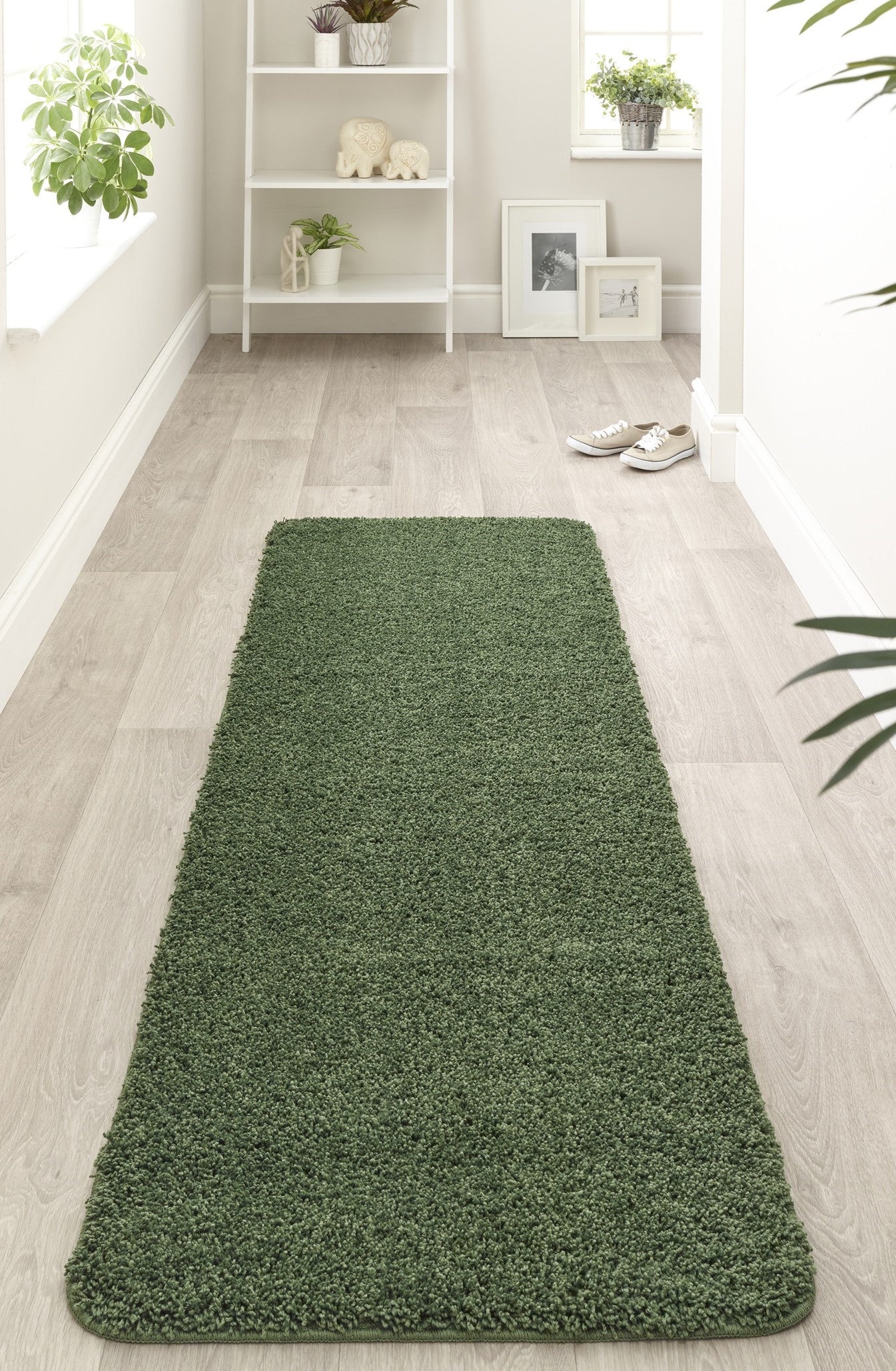 My Washable Shaggy Non-slip Rug in Forest Green