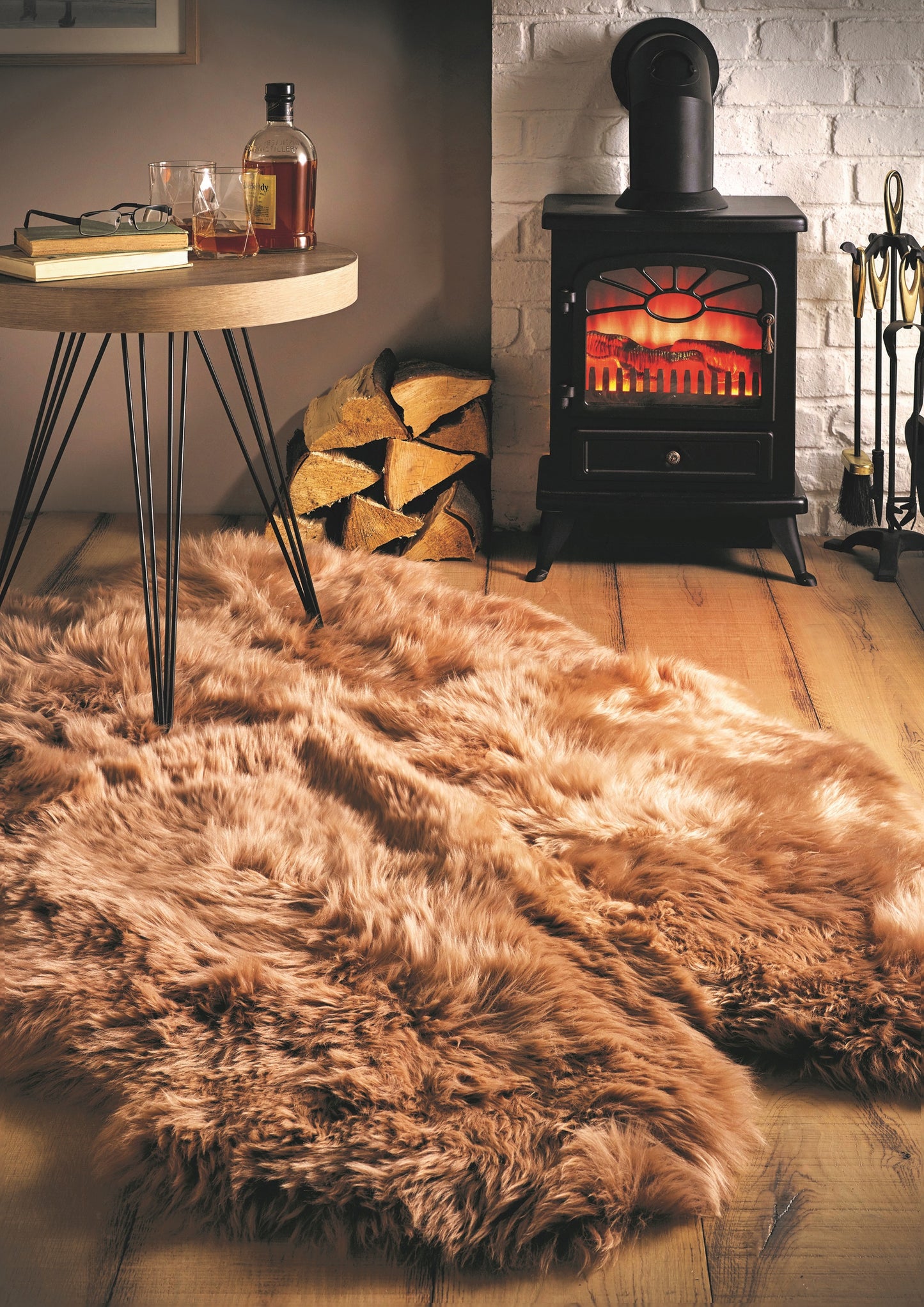 Genuine Sheepskin Animal Fur Soft Wool Shaggy Mink Rug