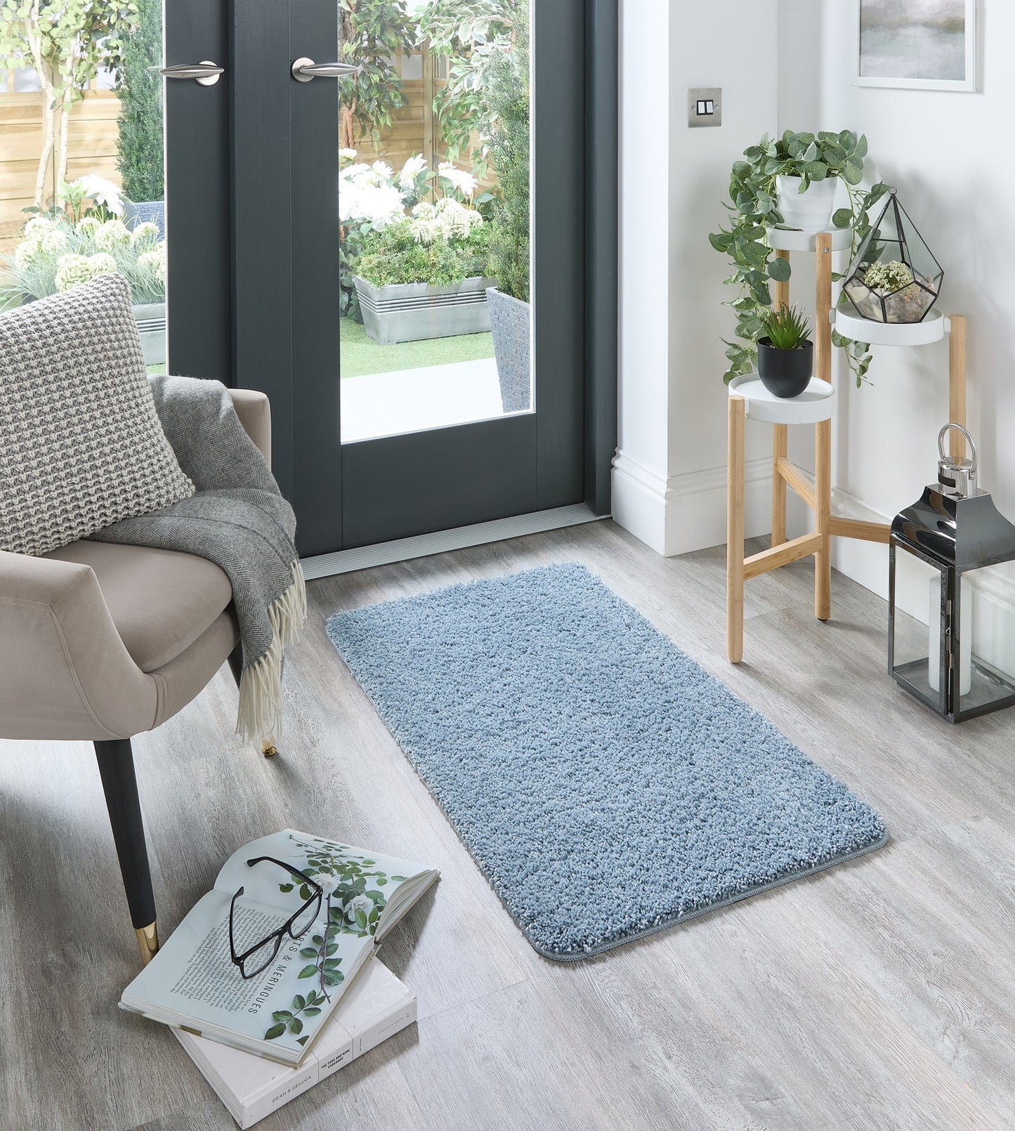 My Washable Shaggy Non-Slip Rug in Denim Blue