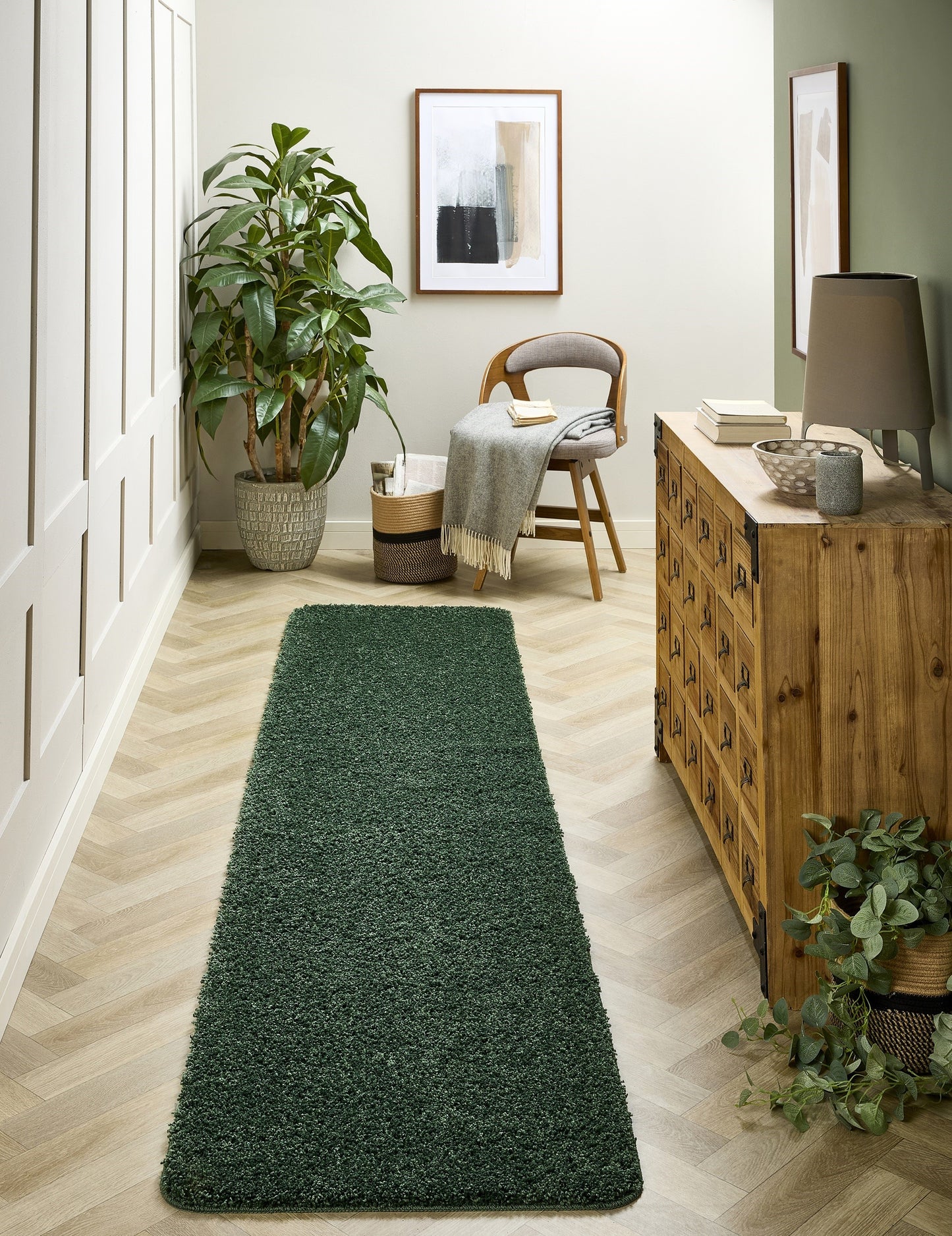 My Washable Shaggy Non-slip Rug in Forest Green
