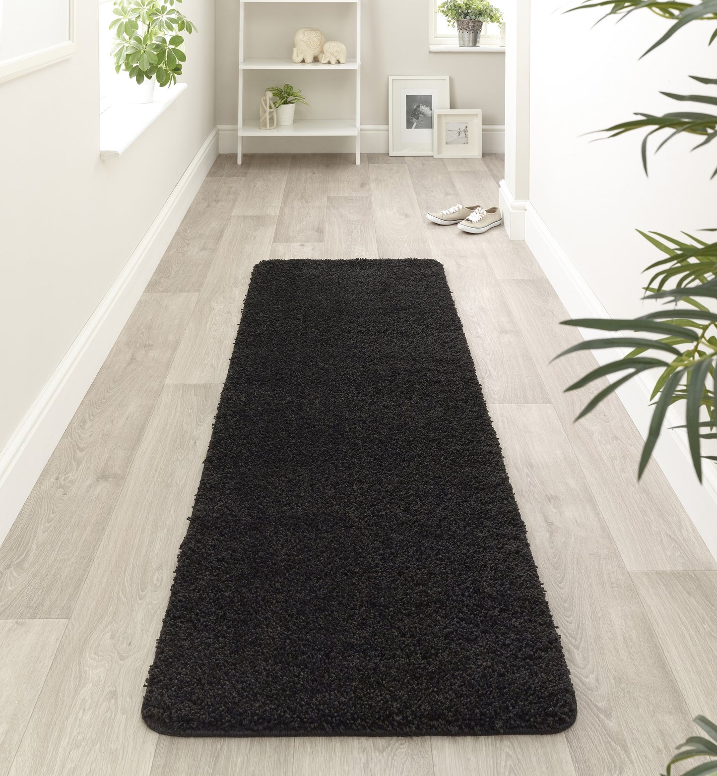 My Washable Shaggy Non-Slip Rug in Black