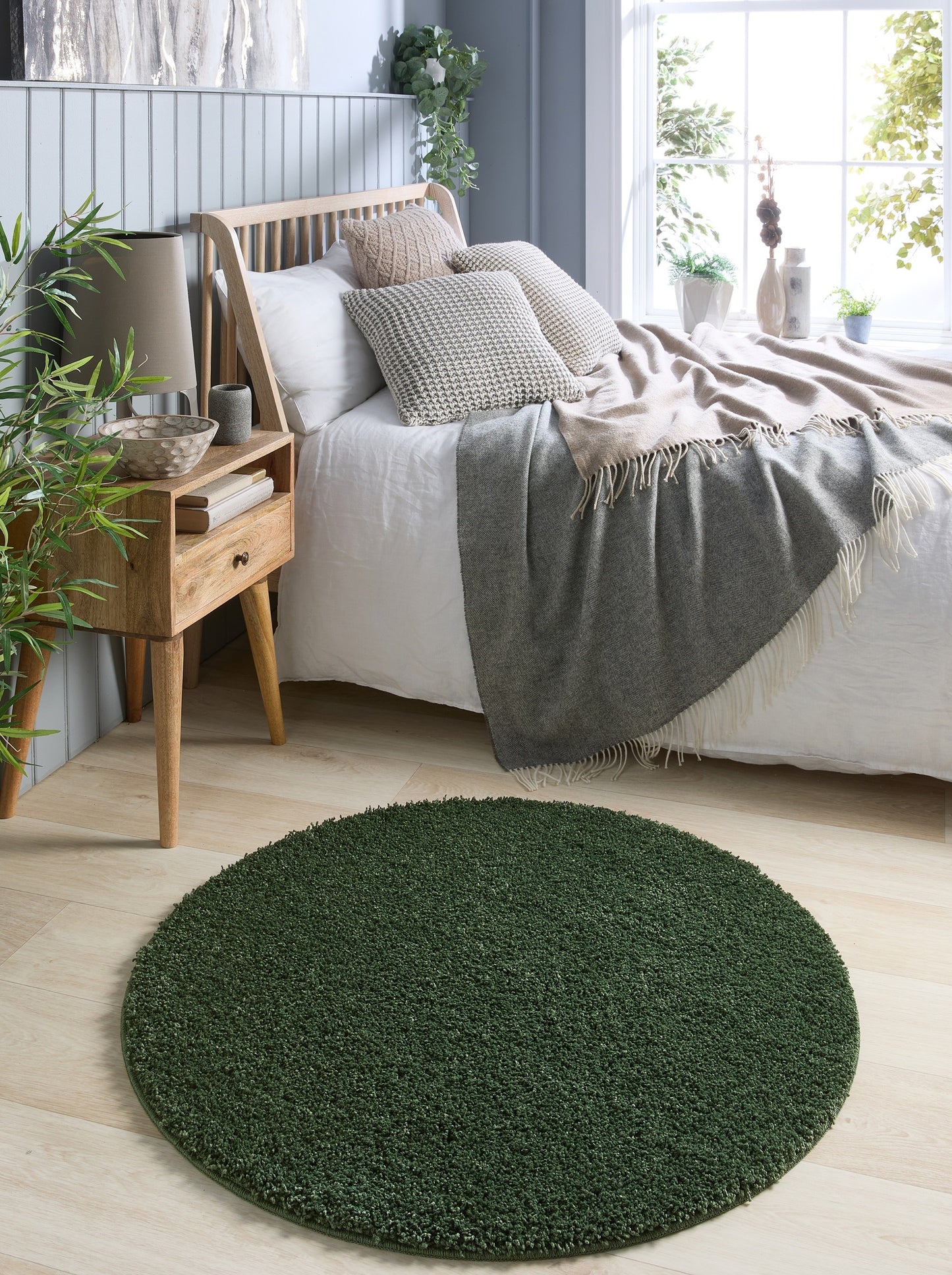 My Washable Shaggy Non-slip Rug in Forest Green