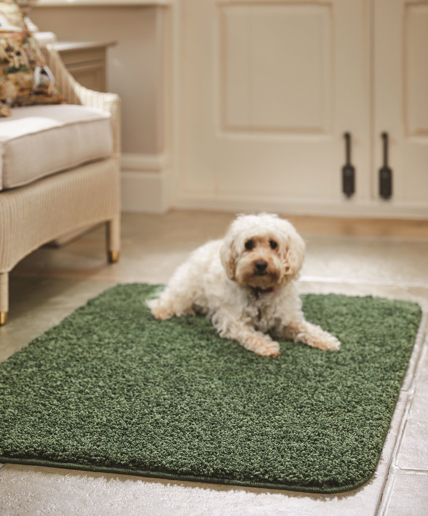 My Washable Shaggy Non-slip Rug in Forest Green