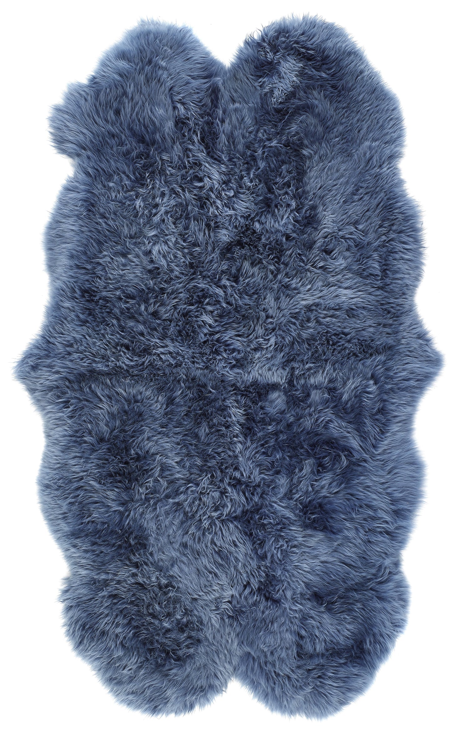 Genuine Sheepskin Animal Fur Soft Wool Shaggy Navy Blue Rug