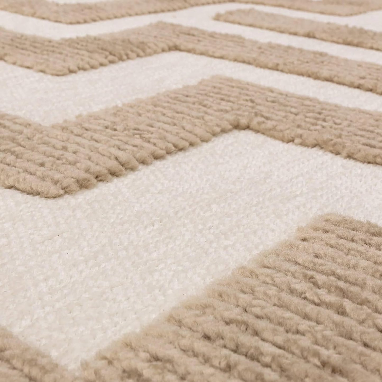 Cove Sand Washable Rug – Soft Abstract Short Pile Carpet