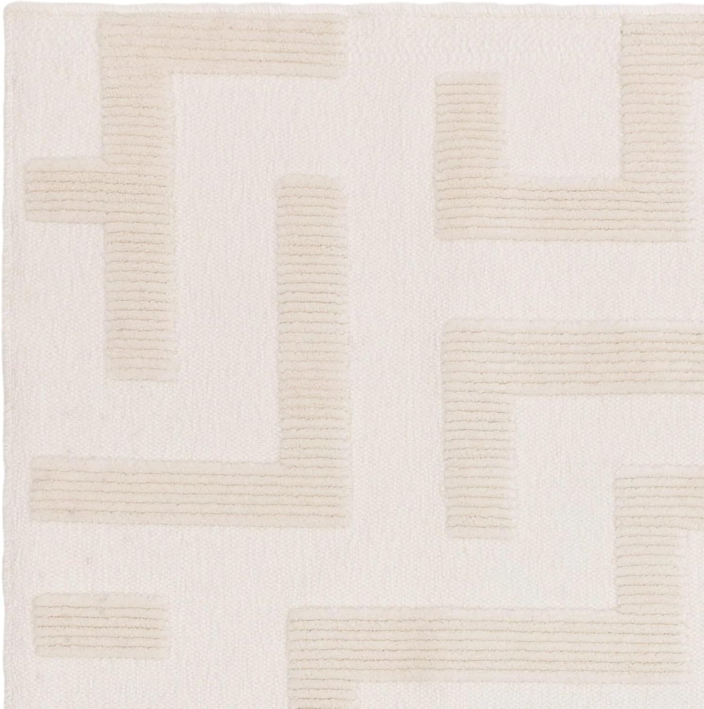 Cove Ivory Washable Rug – Soft Abstract Short Pile Carpet