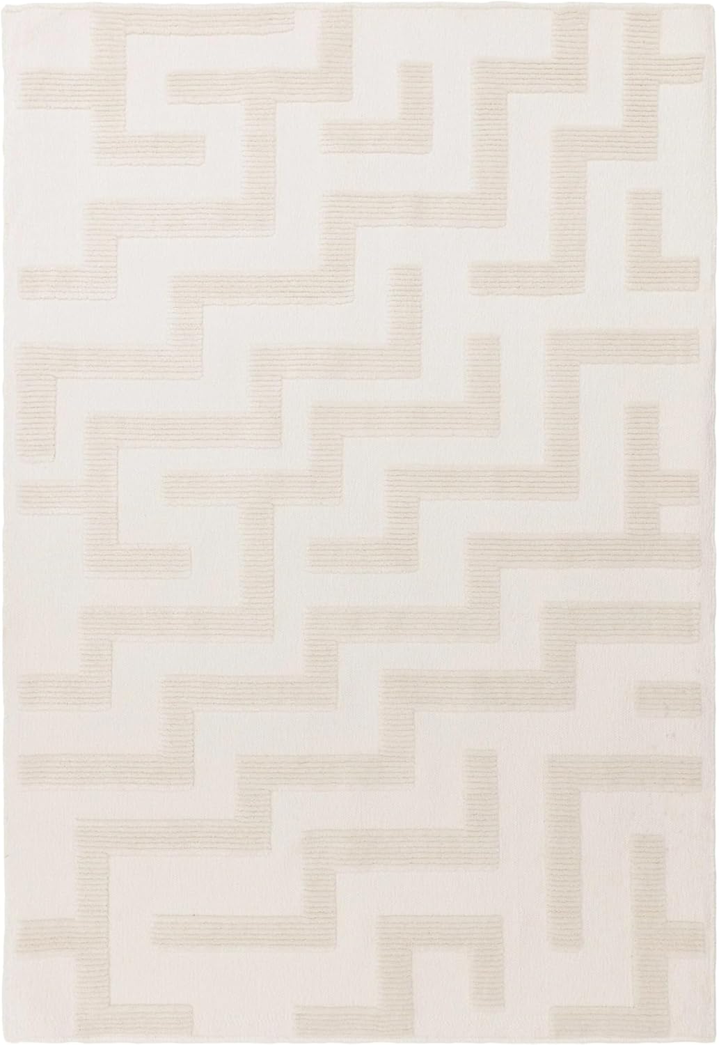 Cove Ivory Washable Rug – Soft Abstract Short Pile Carpet