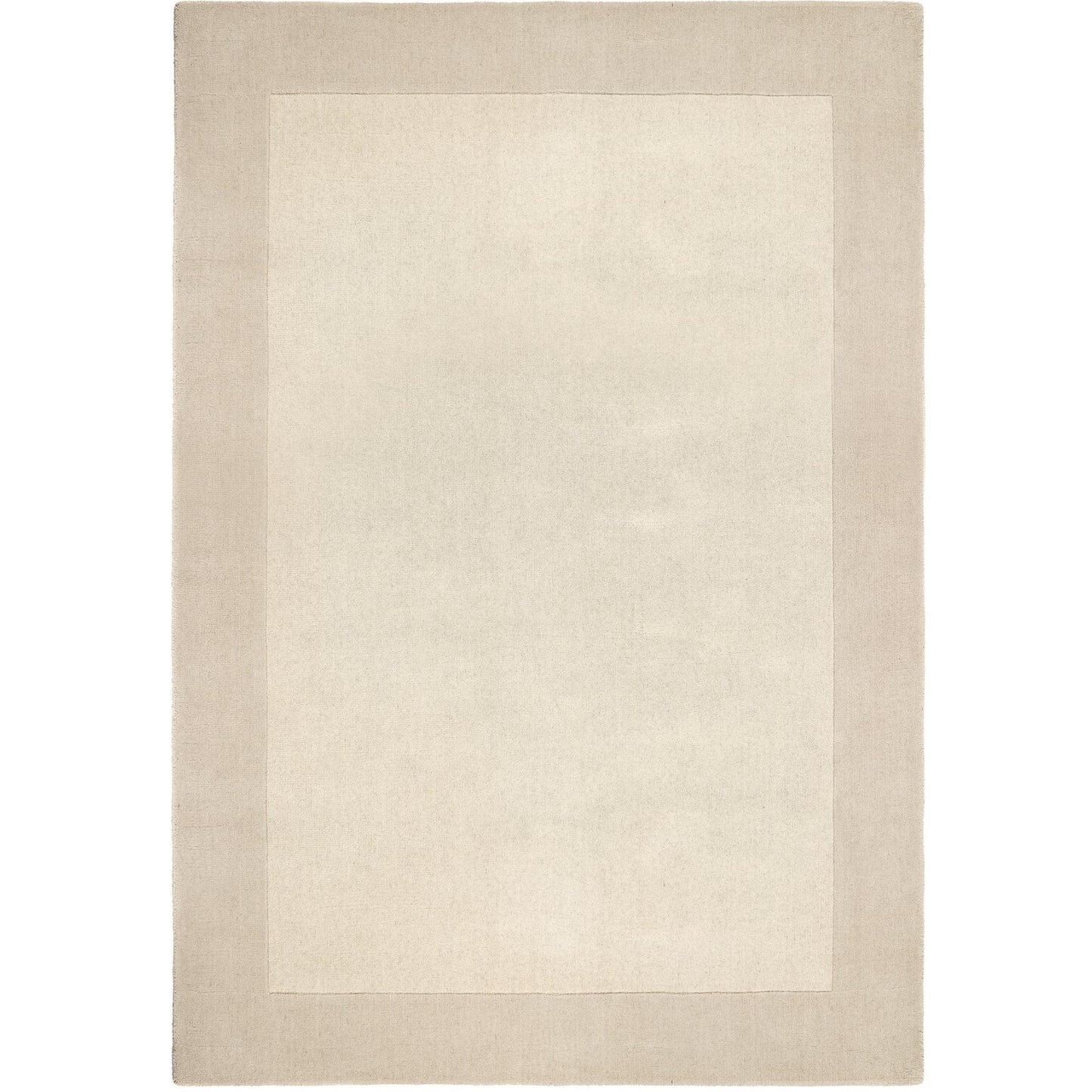 Origins Borders Hand Loom Woven Wool Bordered Rug Hallway in Natural Beige