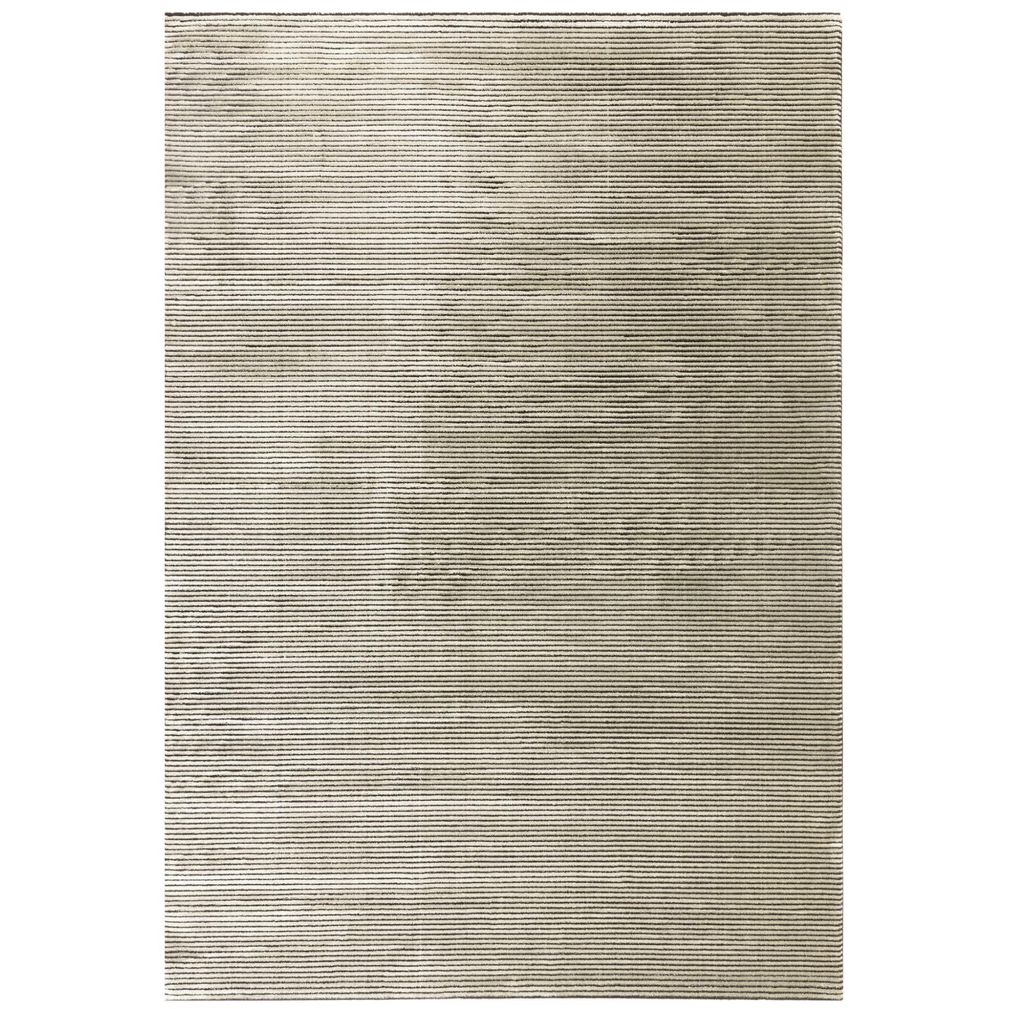 Kuza Plain Stripe Soft Silky Velvety Modern Rug in Khaki