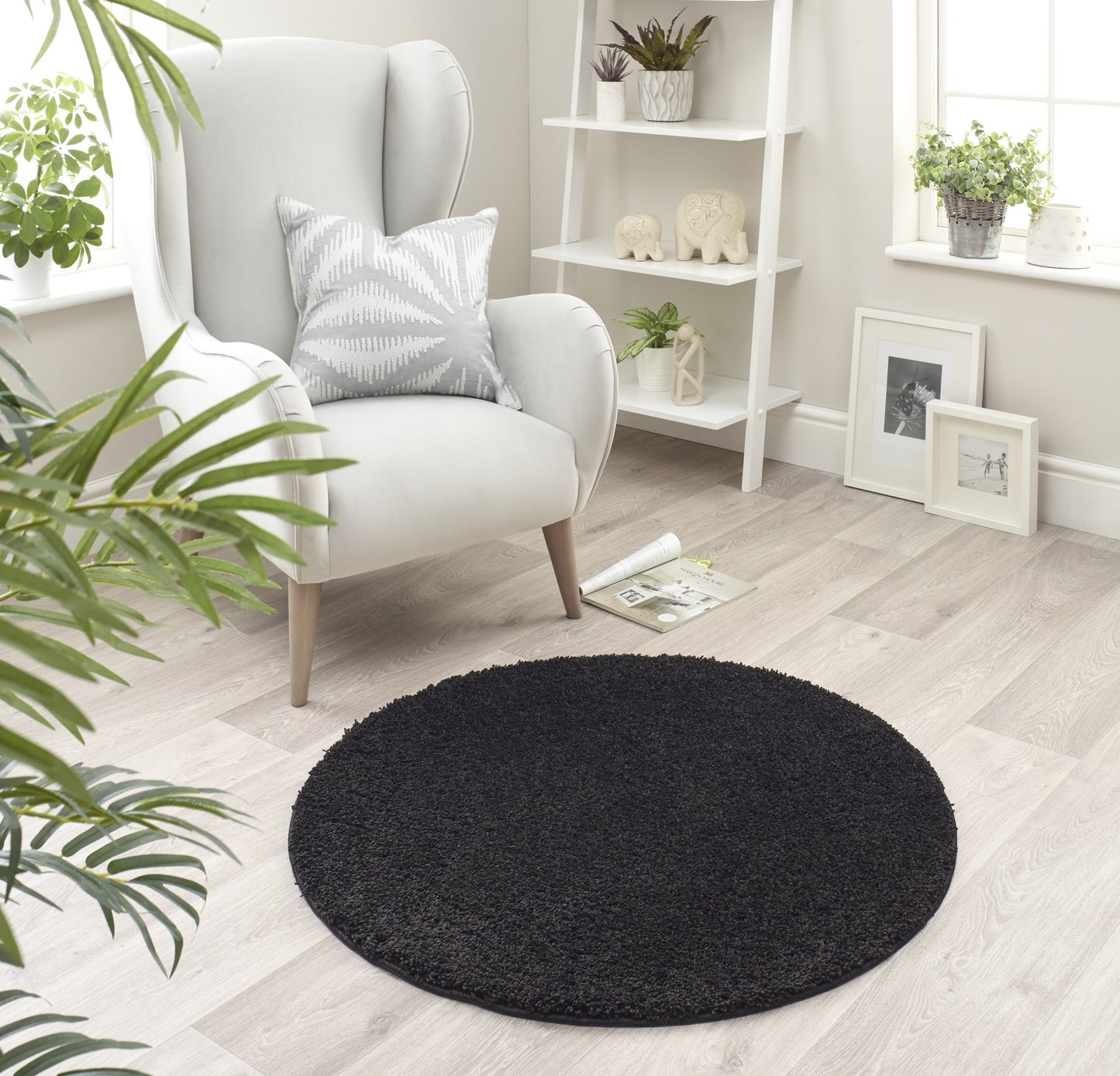 My Washable Shaggy Non-Slip Rug in Black