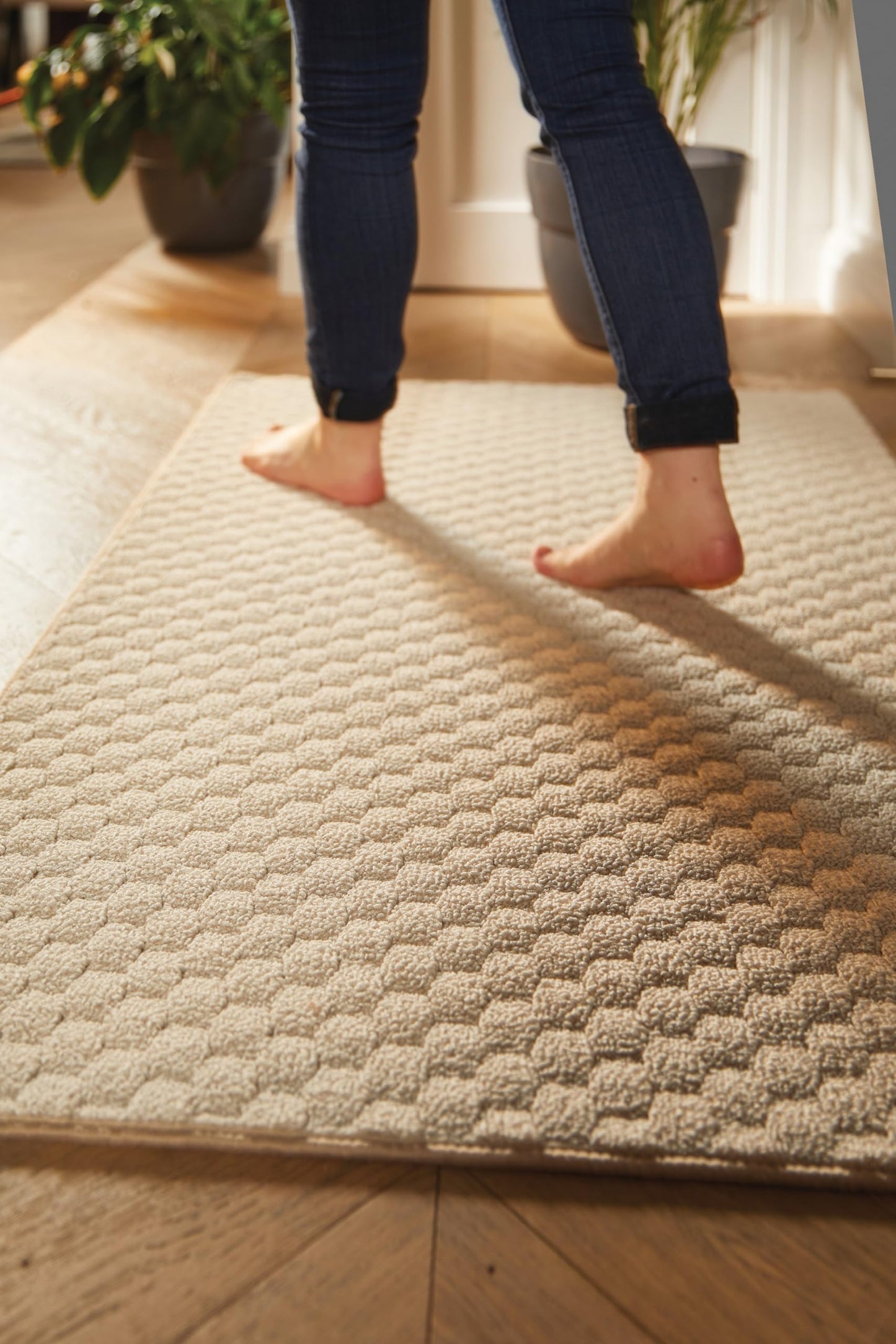 Machine Washable Rug for Kitchen Hallway Living Room Garden Home Entry Easy to Clean Dust Stain Resistant Door Entrance Soft Non-Slip Rug