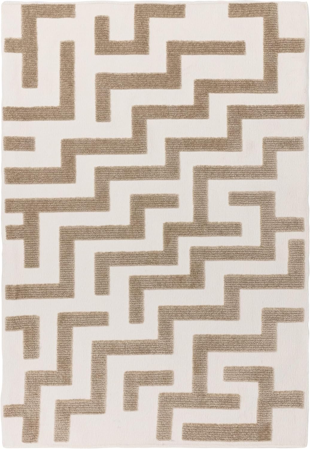 Cove Sand Washable Rug – Soft Abstract Short Pile Carpet
