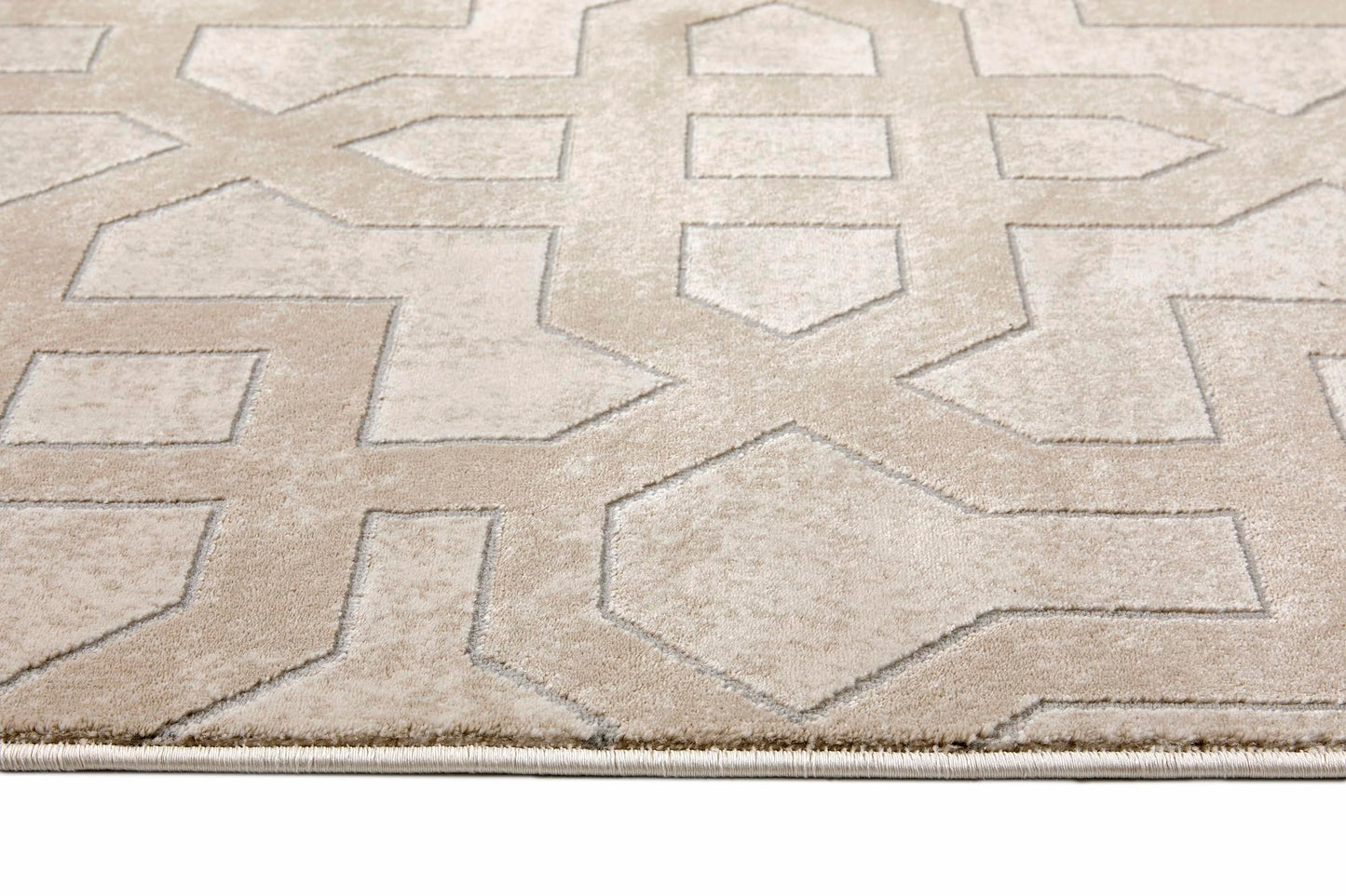 Avanti Luxury Silky Rug Moroccan Geometric Tile Pattern Rugs