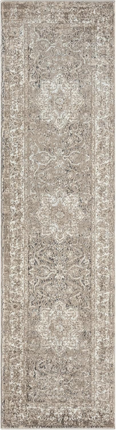 Medallion Anthracite 865AC Runner – Traditional Vintage Non-Slip Hallway Rug