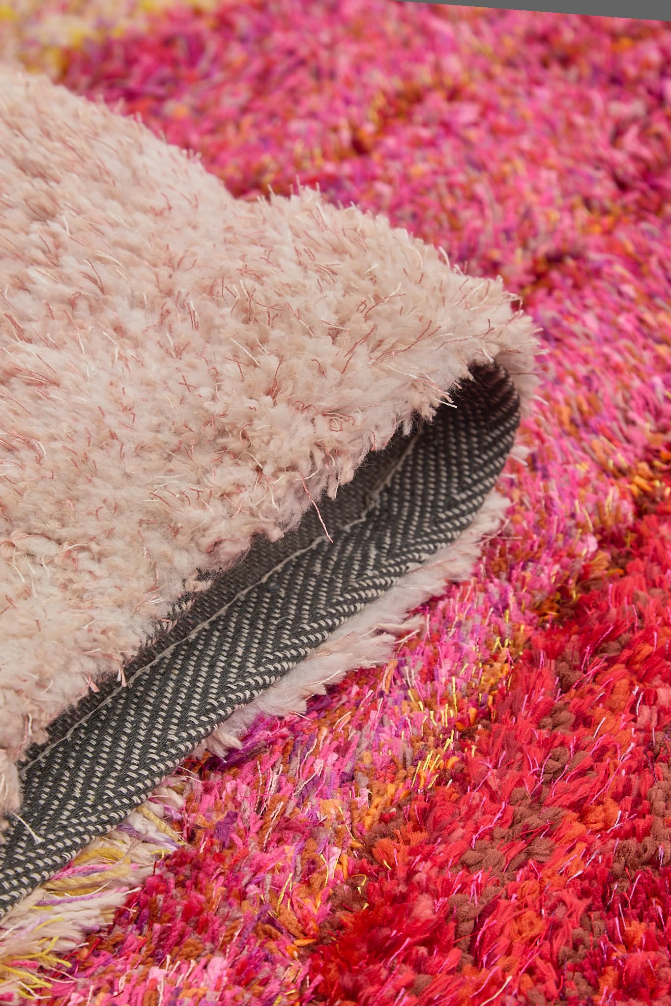 Shaggy Rug for Living Room Bedroom Dining Room Carpet Soft Plush Fluffy Silky Area Floor Lena Wave Pattern 3D Shaggy Rug in Large Size 160x230 cm (5'3"x7'7")
