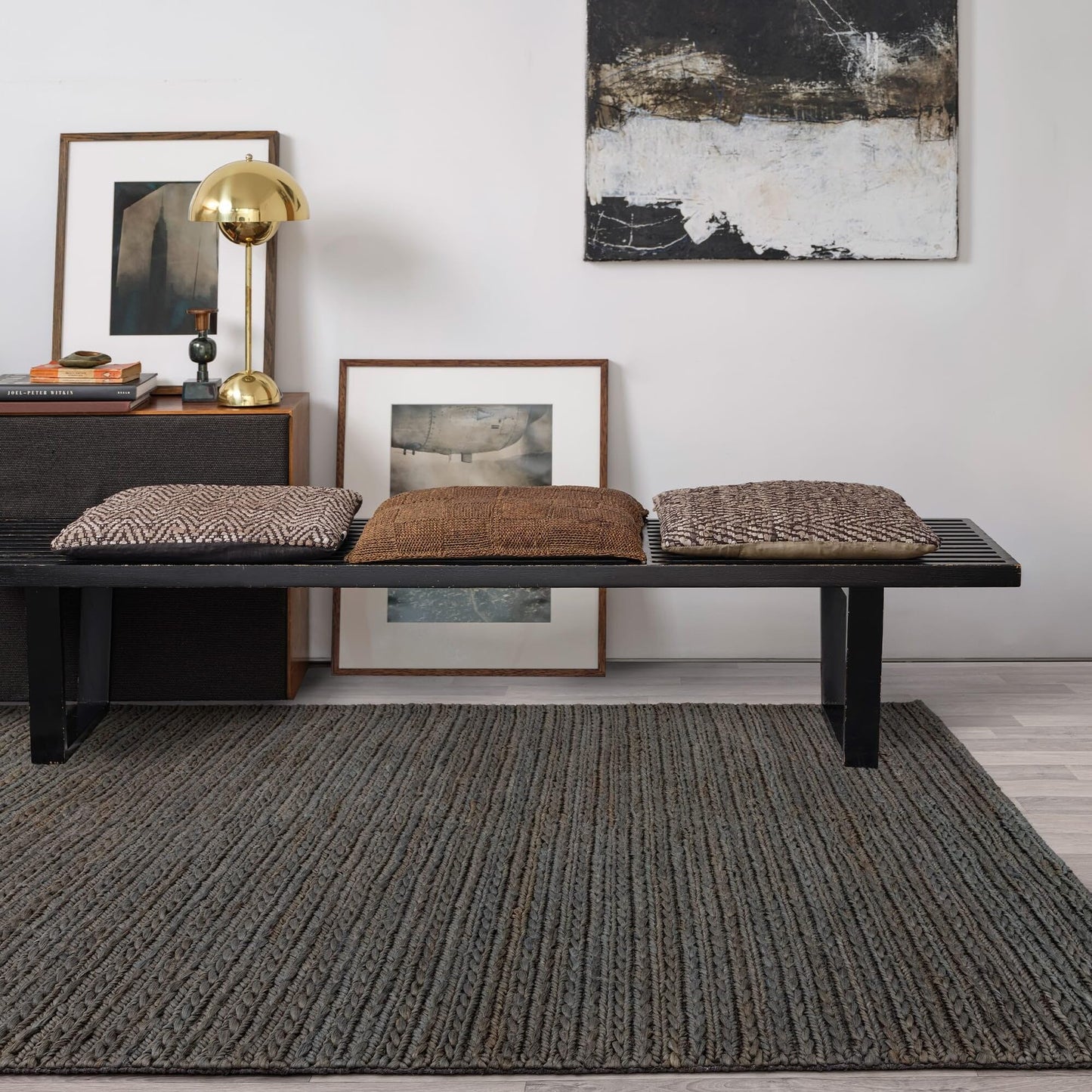 Hand Woven Braided Jute Rug for Living Room Bedroom Dining Room Lounge Flatweave Modern Plain Carpet Oakley Natural Rug