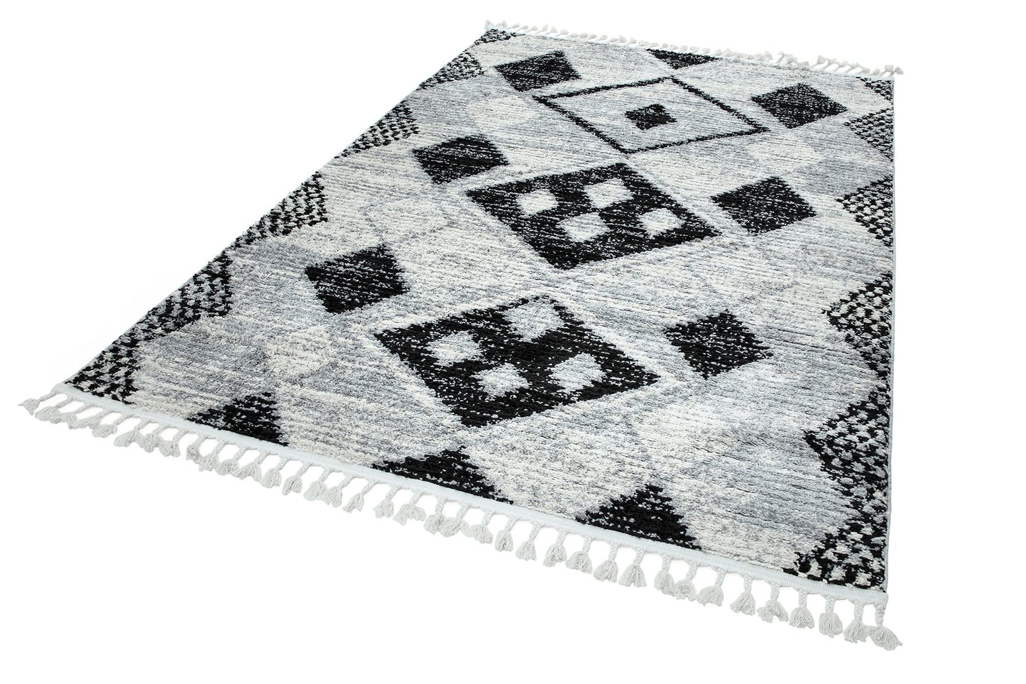 Cyrus CY07 Nomadic Moroccan Berber Kilim Style Fringed Rug