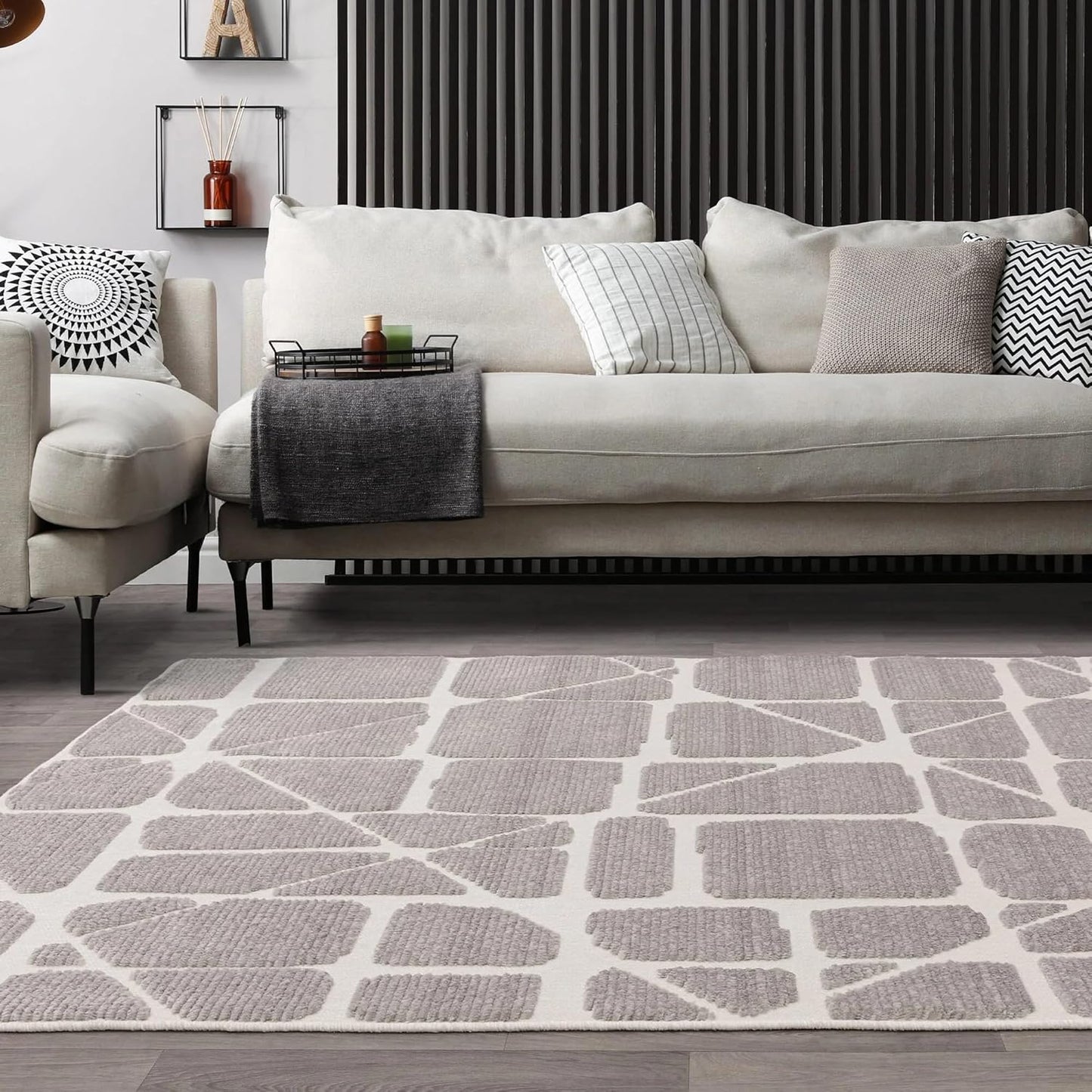 Method Grey Washable Rug – Modern Abstract Short Pile Carpet