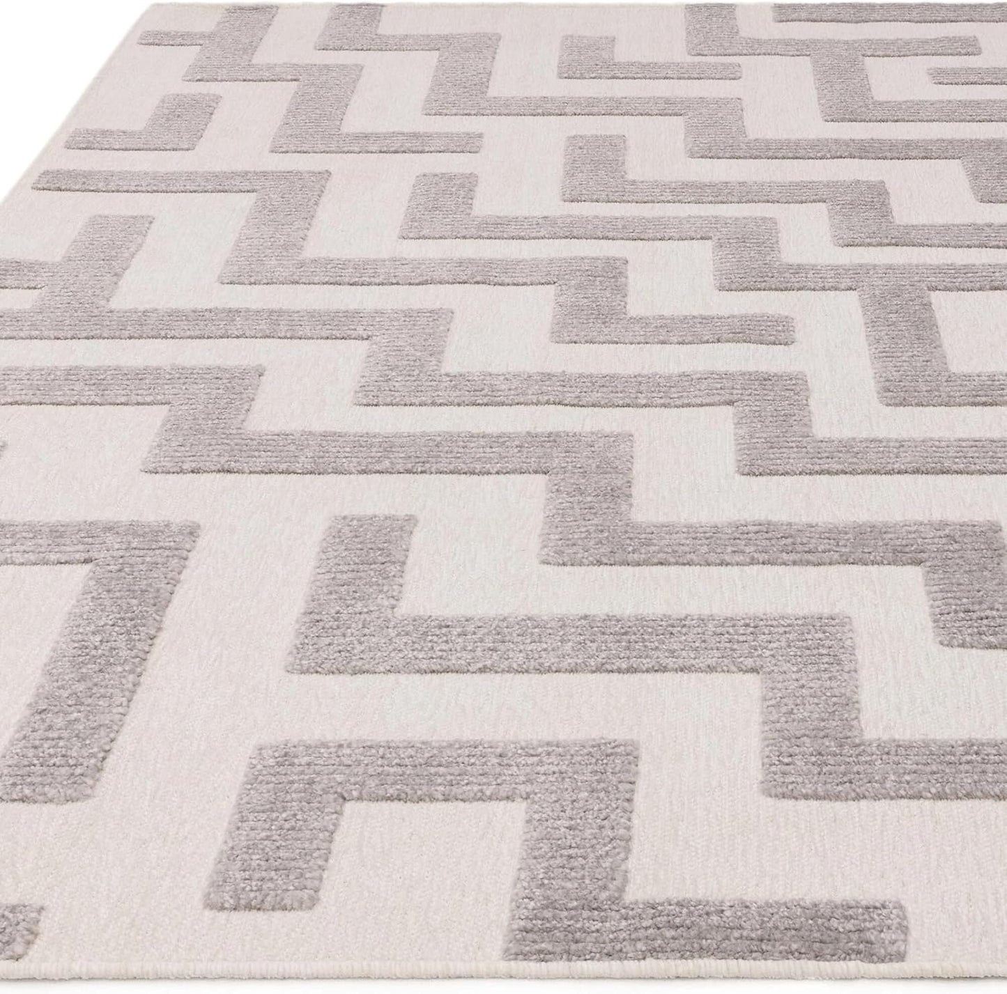 Cove Grey Washable Rug – Soft Abstract Short Pile Carpet