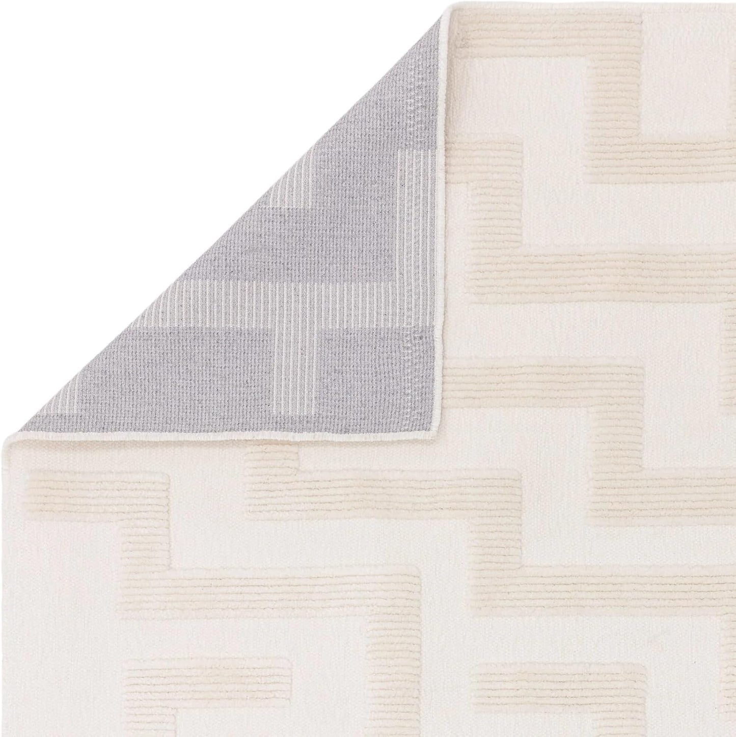 Cove Ivory Washable Rug – Soft Abstract Short Pile Carpet