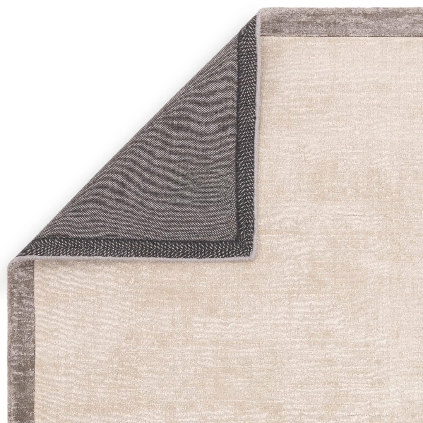 Blade Border Plain Viscose Rug - Handwoven Distressed High-Sheen Silky Soft Luxury