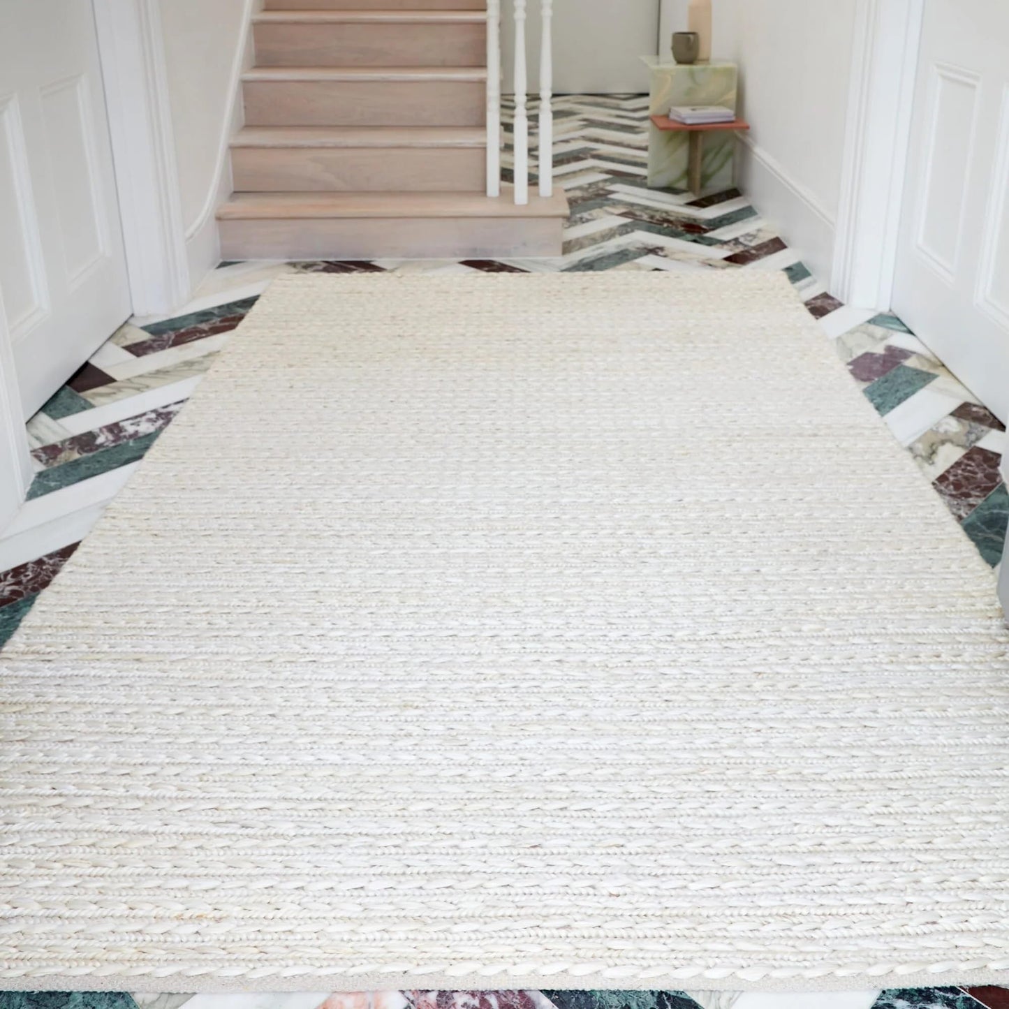 Hand Woven Braided Jute Rug for Living Room Bedroom Dining Room Lounge Flatweave Modern Plain Carpet Oakley Natural Rug