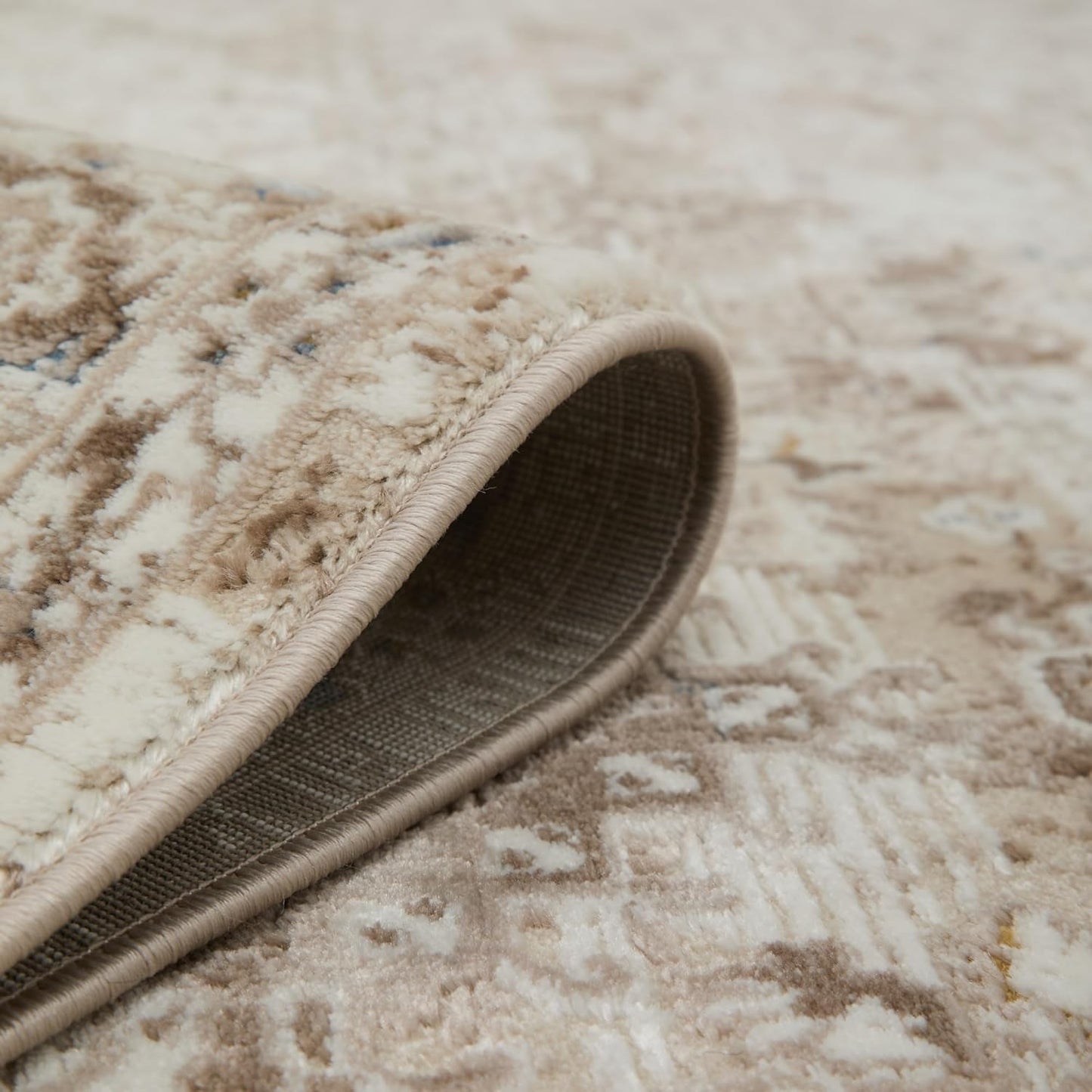 Bordered Cream Beige 550AC Runner – Traditional Vintage Non-Slip Hallway Carpet (66 x 230 cm & 80 x 300 cm)