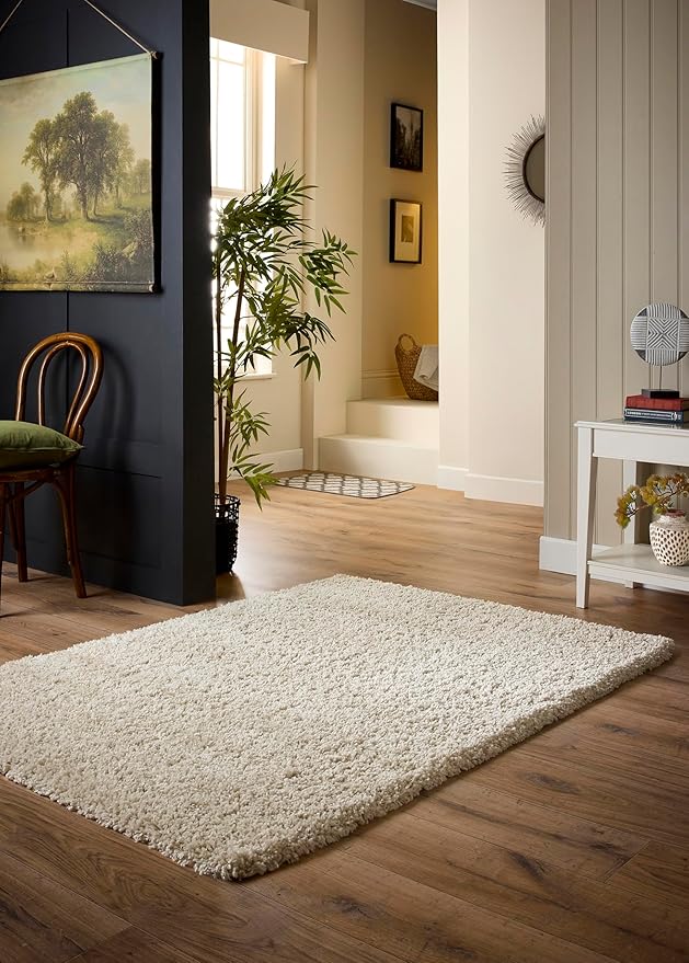 Hadley Cream Shaggy Rug – Ultra Soft High Pile Carpet