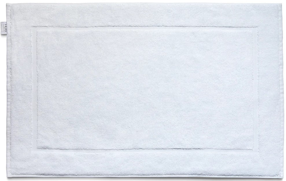 Hug Rug Bamboo Border Bath Mat Shower for Hotel and Bathroom White Towel Mat in 50 x80 cm
