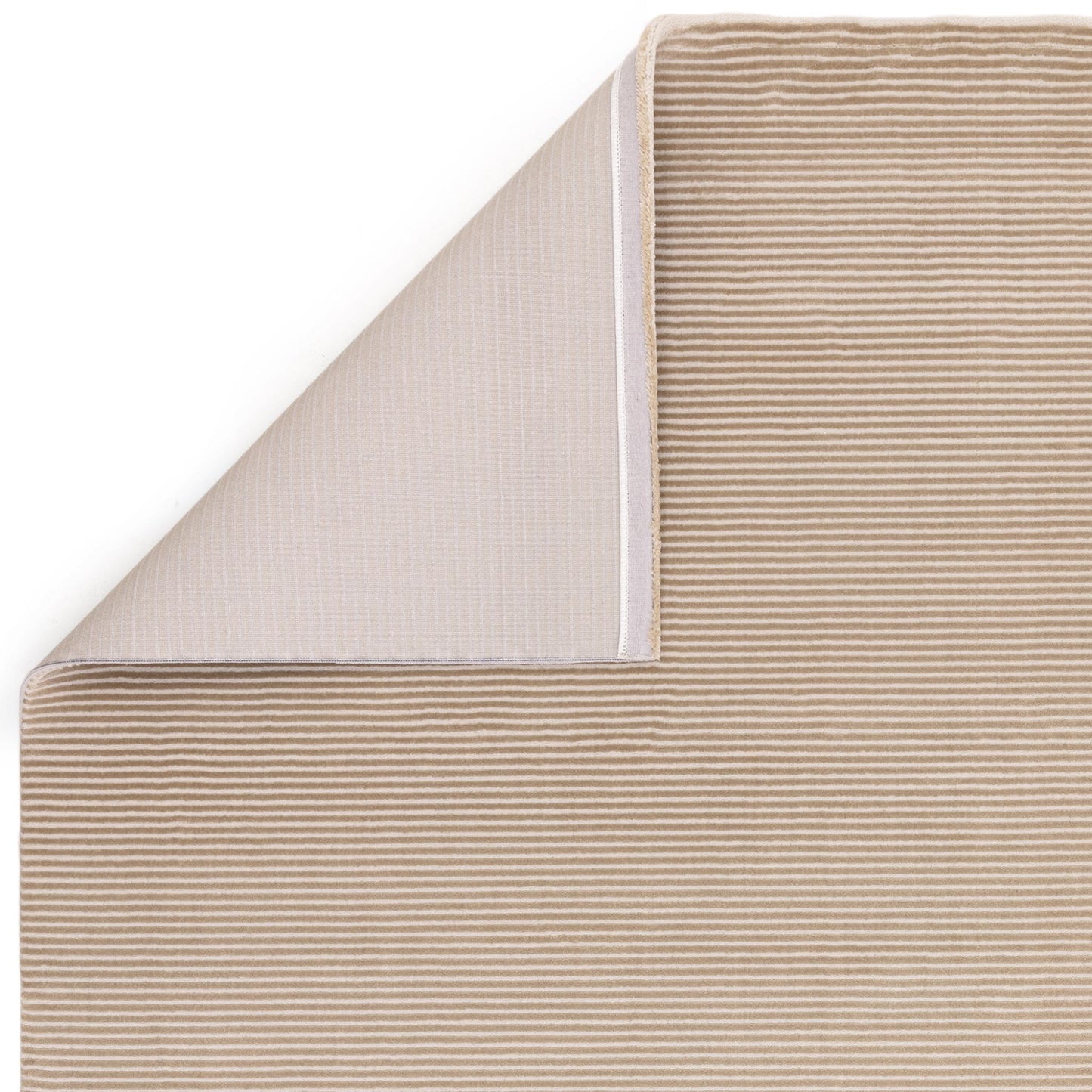 Kuza Plain Stripe Soft Silky Velvety Modern Rug in Beige