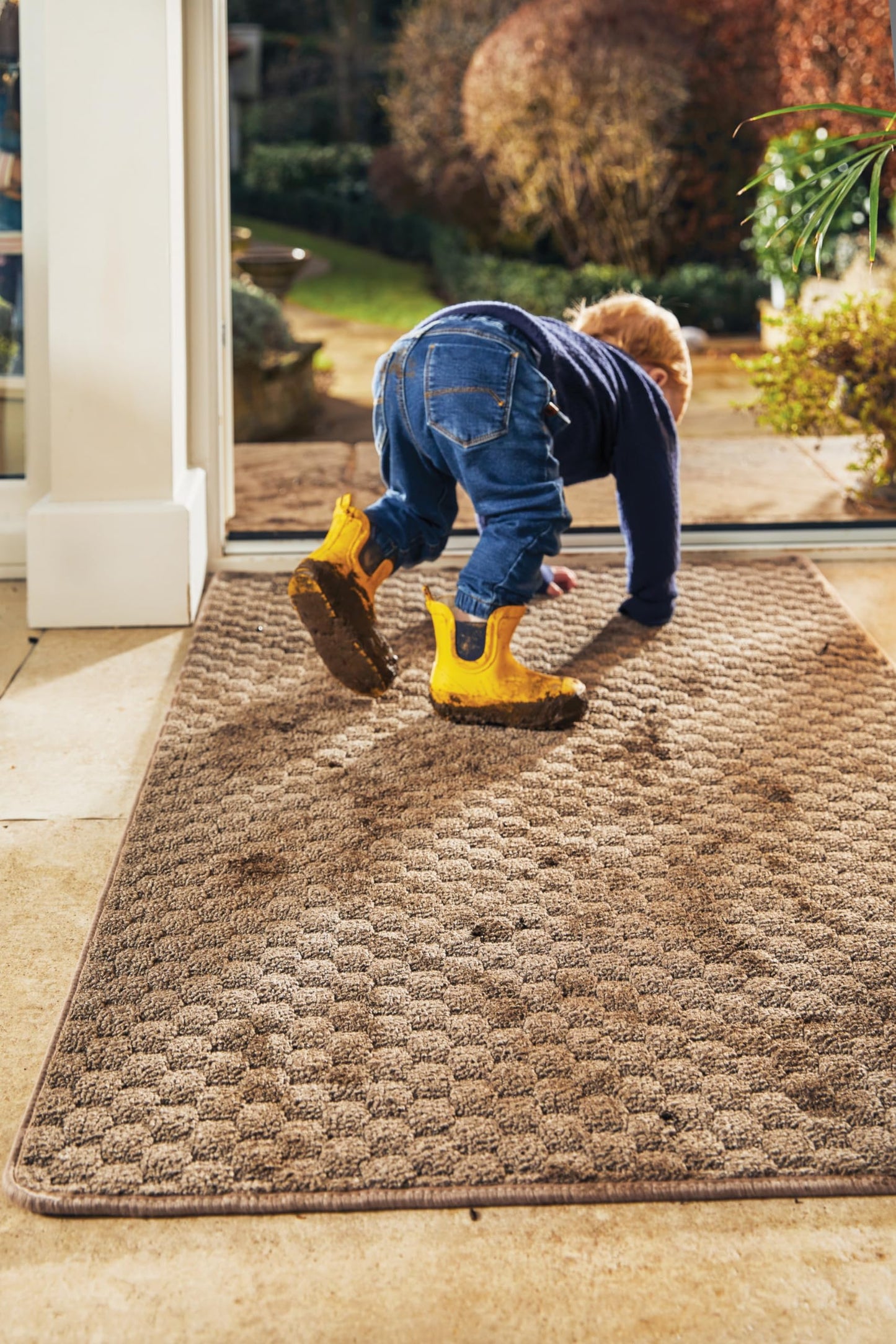 Machine Washable Rug for Kitchen Hallway Living Room Garden Home Entry Easy to Clean Dust Stain Resistant Door Entrance Soft Non-Slip Rug