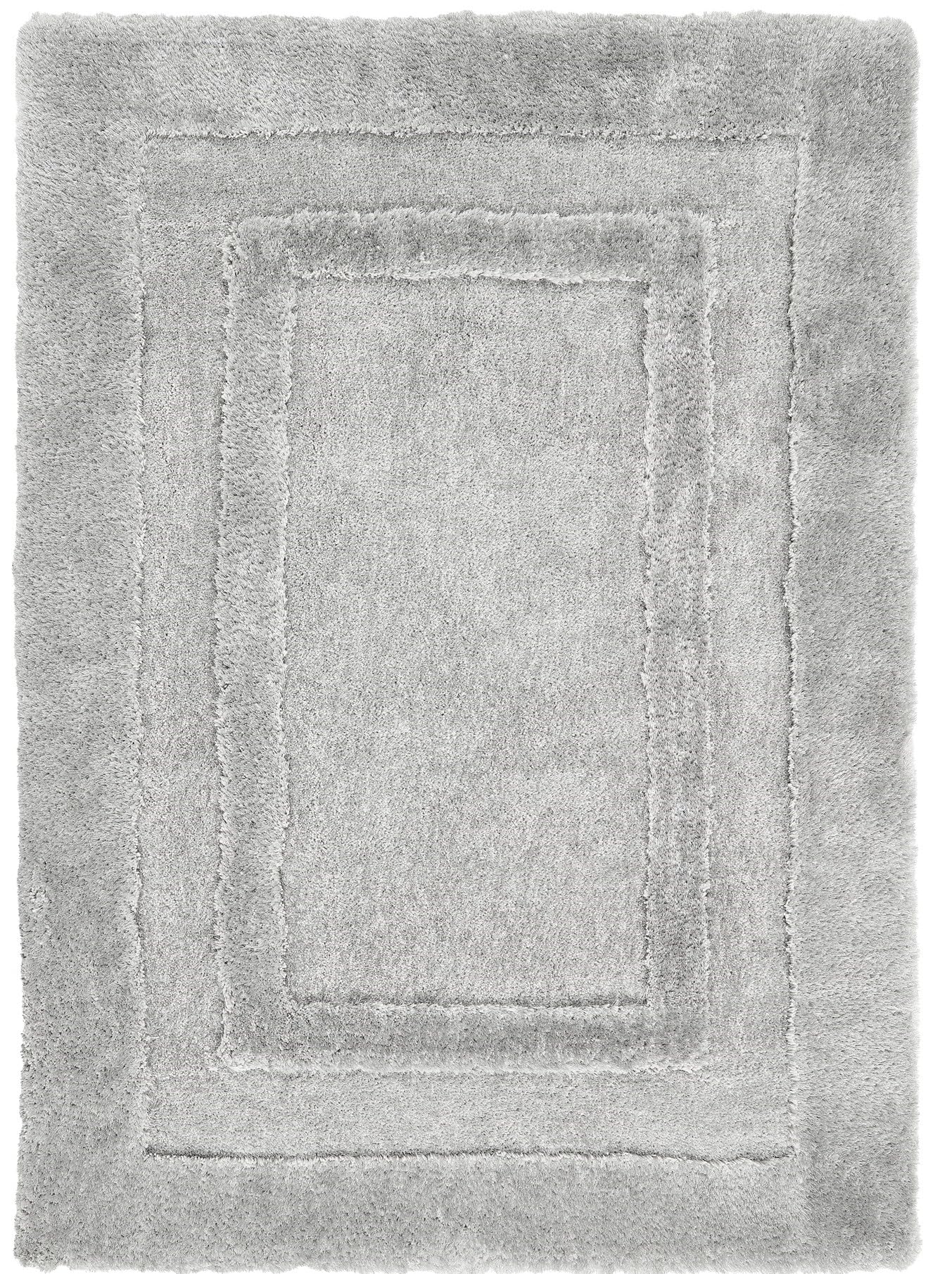 Frame Carved Border Shaggy Rug - Fluffy High-Pile Soft Carpet for Living Room & Bedroom