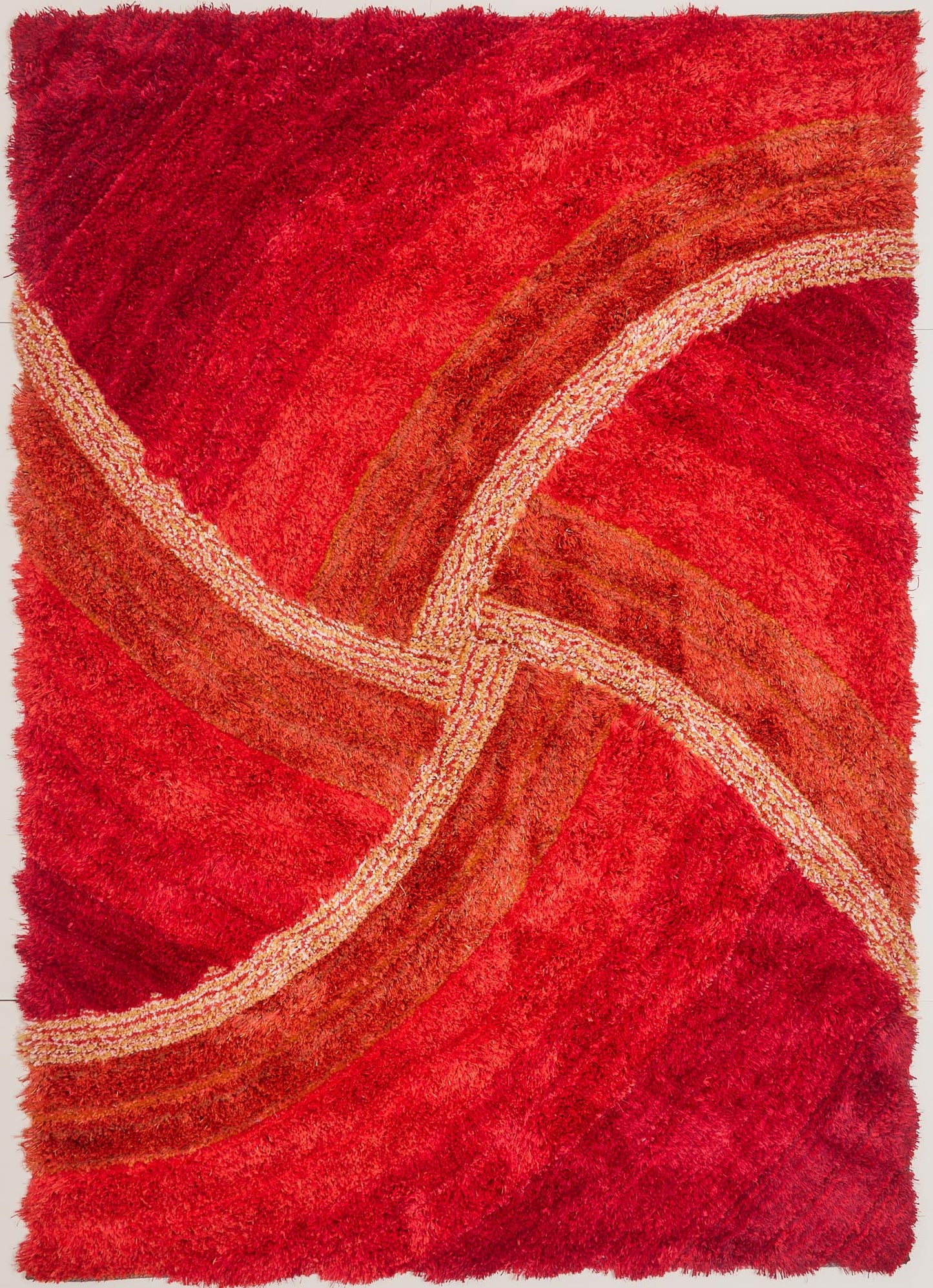 Shaggy Rug for Living Room Bedroom Dining Room Carpet Soft Plush Fluffy Silky Area Floor Stella Swirl Pattern 3D Shaggy Rug in Large Size 160x230 cm (5'3"x7'7")