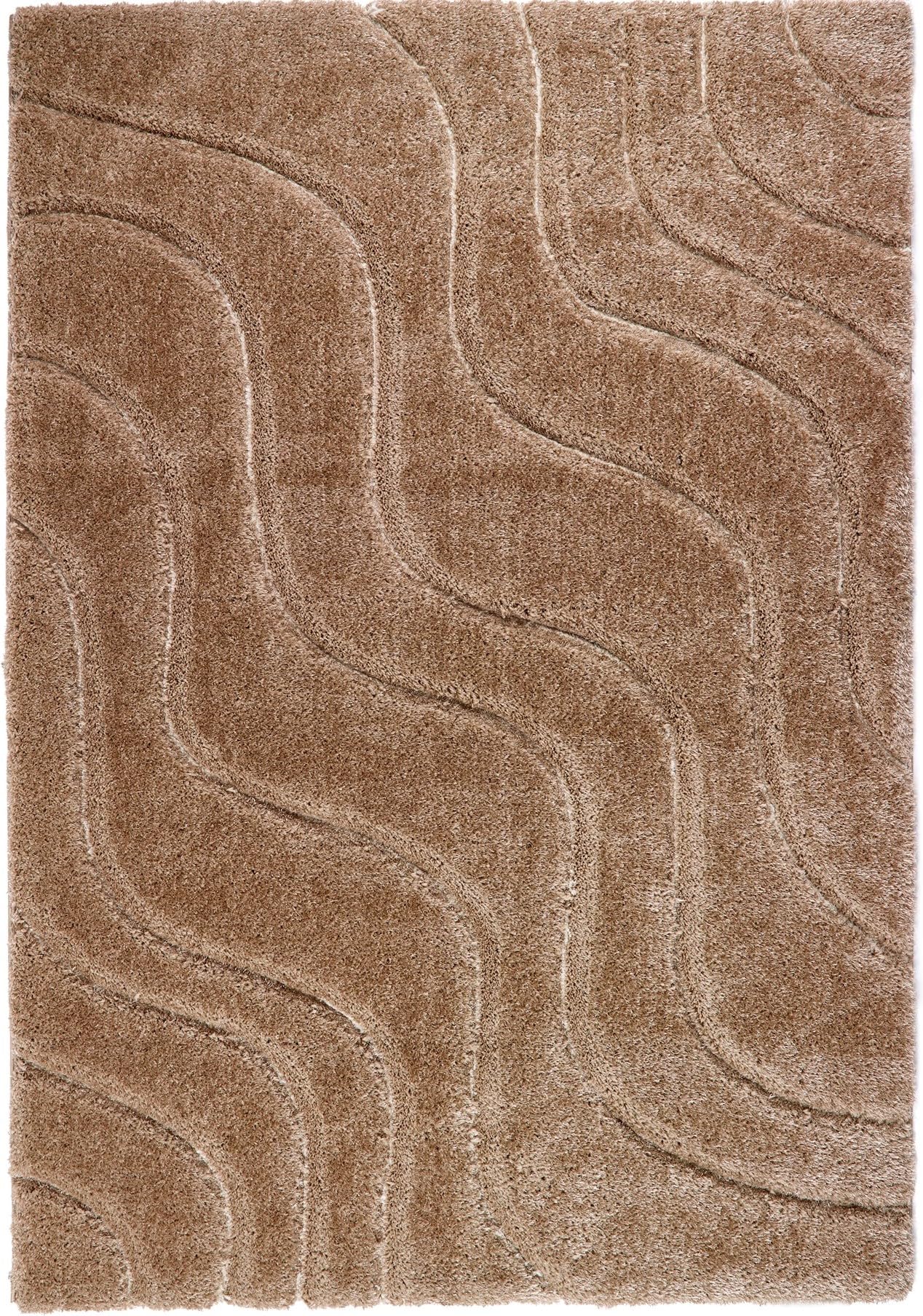Modern Waves Carved Shaggy Rug for Luxury Homes Living Room Bedroom Carpet Fluffy Silky Super Soft Plush Plain Rug