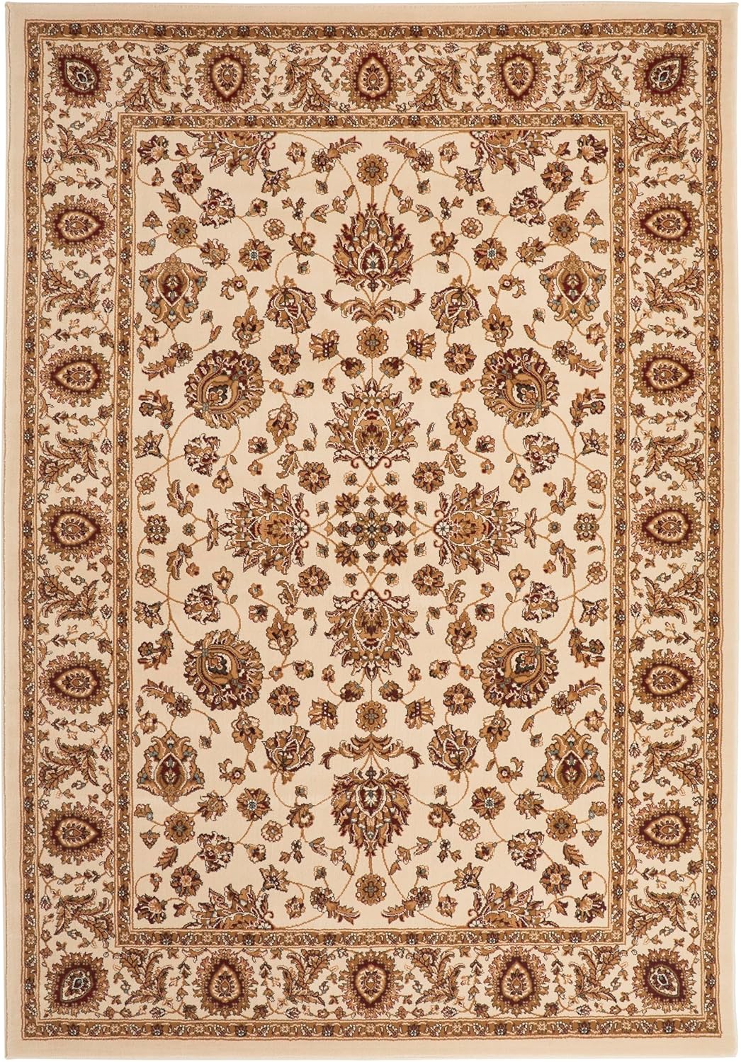 Traditional Rug Bordered Classic Grand Heritage GH102 Million Point Detail Rug – Cream