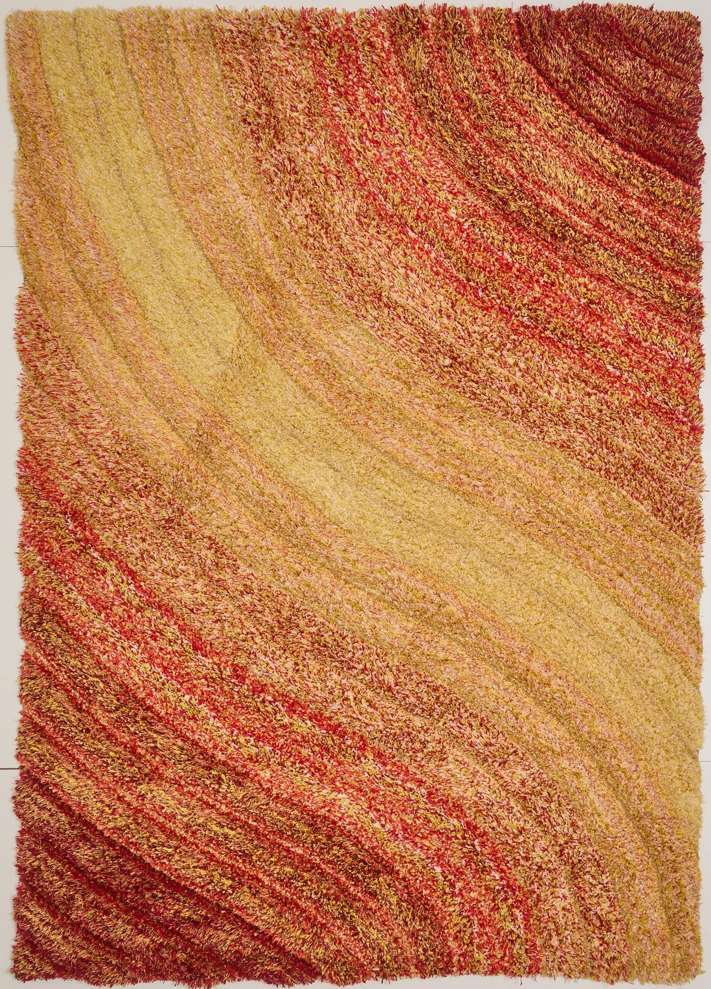 Shaggy Rug for Living Room Bedroom Dining Room Carpet Soft Plush Fluffy Silky Area Floor Lena Wave Pattern 3D Shaggy Rug in Large Size 160x230 cm (5'3"x7'7")