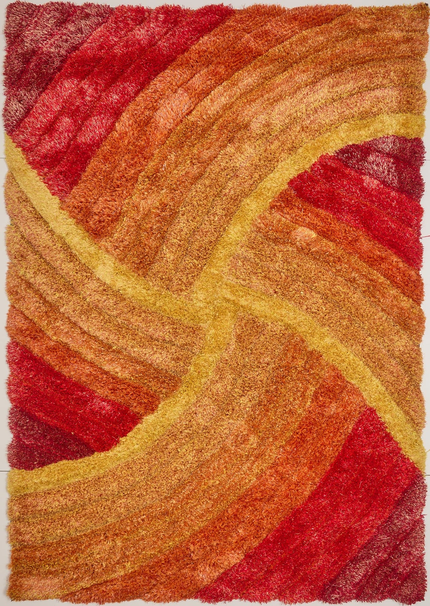 Shaggy Rug for Living Room Bedroom Dining Room Carpet Soft Plush Fluffy Silky Area Floor Stella Swirl Pattern 3D Shaggy Rug in Large Size 160x230 cm (5'3"x7'7")