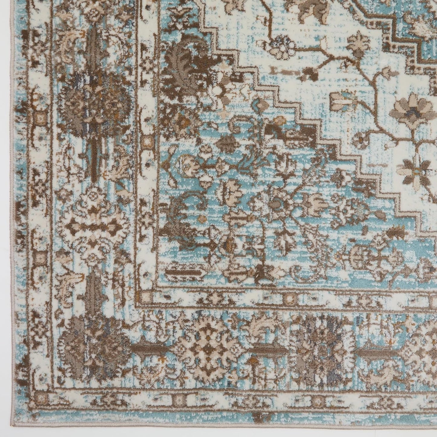 Medallion Blue Anthracite 552AG – Traditional Vintage Rug for Living Room, Bedroom or Dining Area