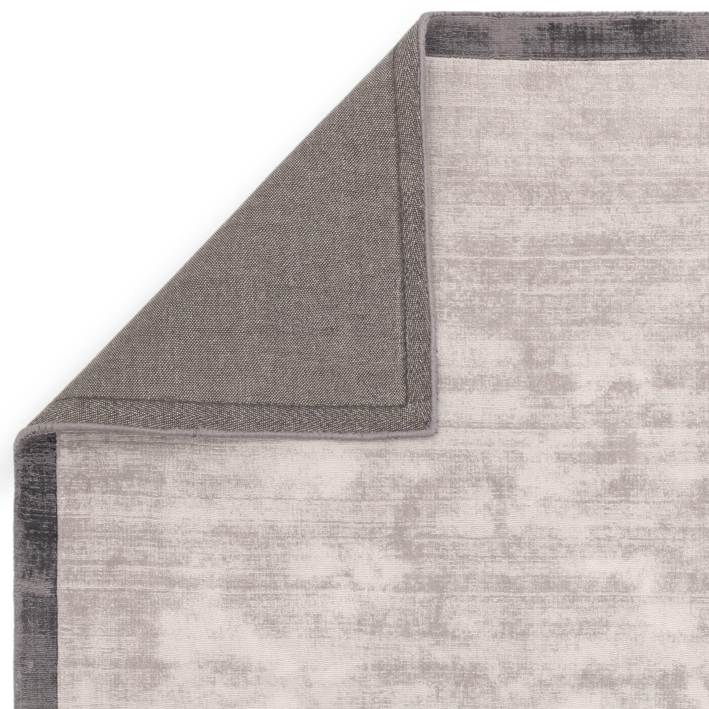 Blade Border Plain Viscose Rug - Handwoven Distressed High-Sheen Silky Soft Luxury