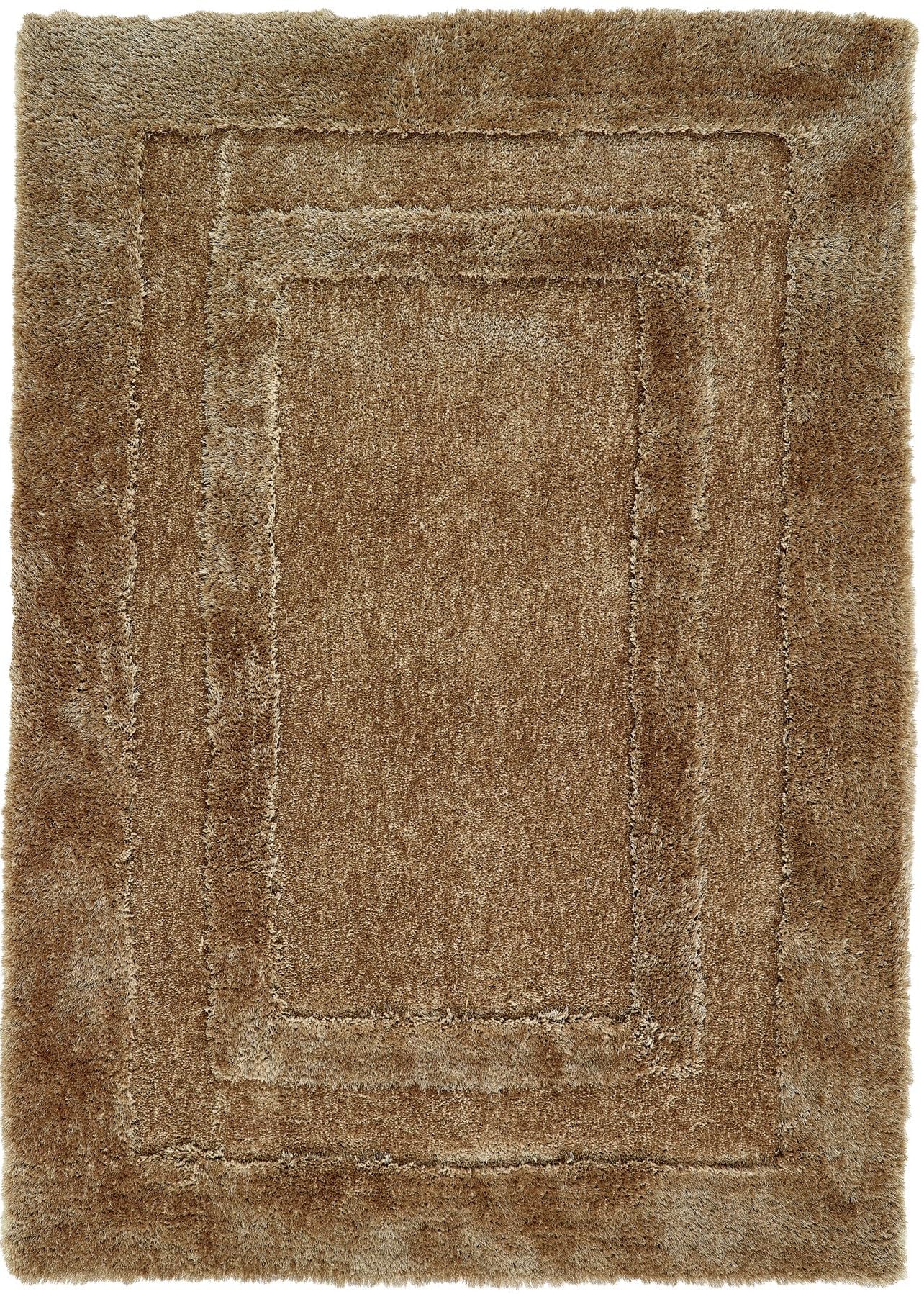 Frame Carved Border Shaggy Rug - Fluffy High-Pile Soft Carpet for Living Room & Bedroom