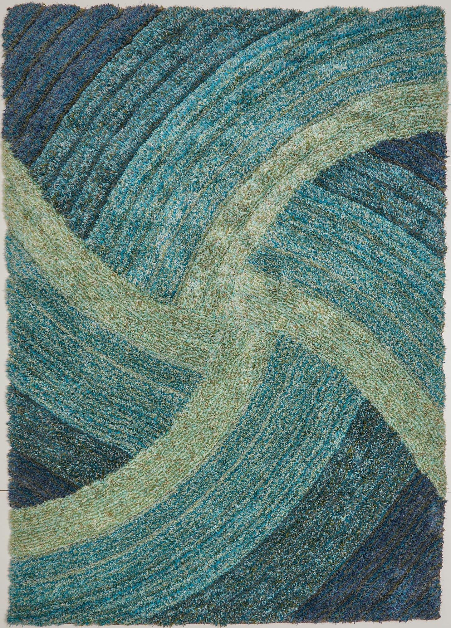 Shaggy Rug for Living Room Bedroom Dining Room Carpet Soft Plush Fluffy Silky Area Floor Stella Swirl Pattern 3D Shaggy Rug in Large Size 160x230 cm (5'3"x7'7")
