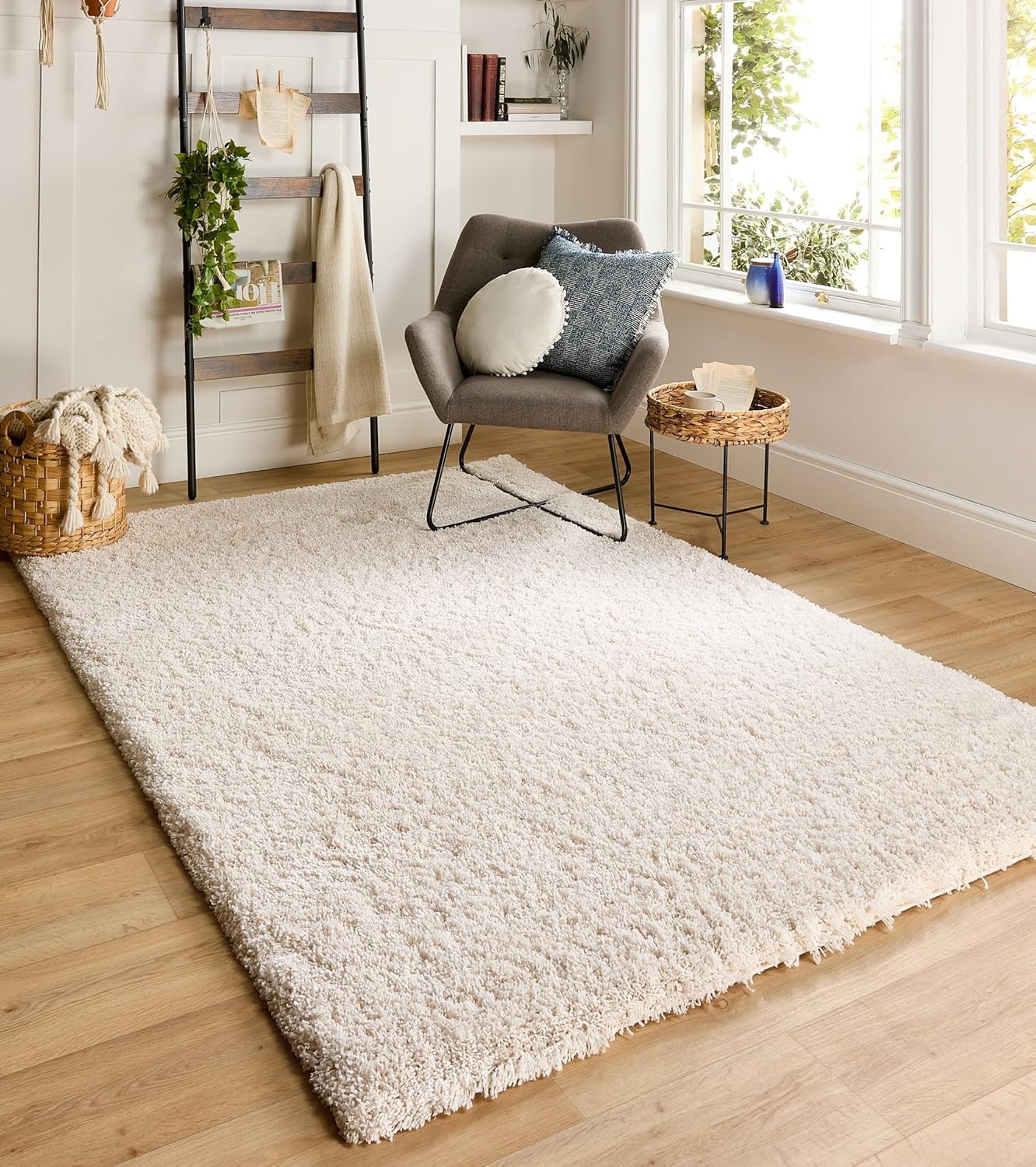 Hadley Cream Shaggy Rug – Ultra Soft High Pile Carpet