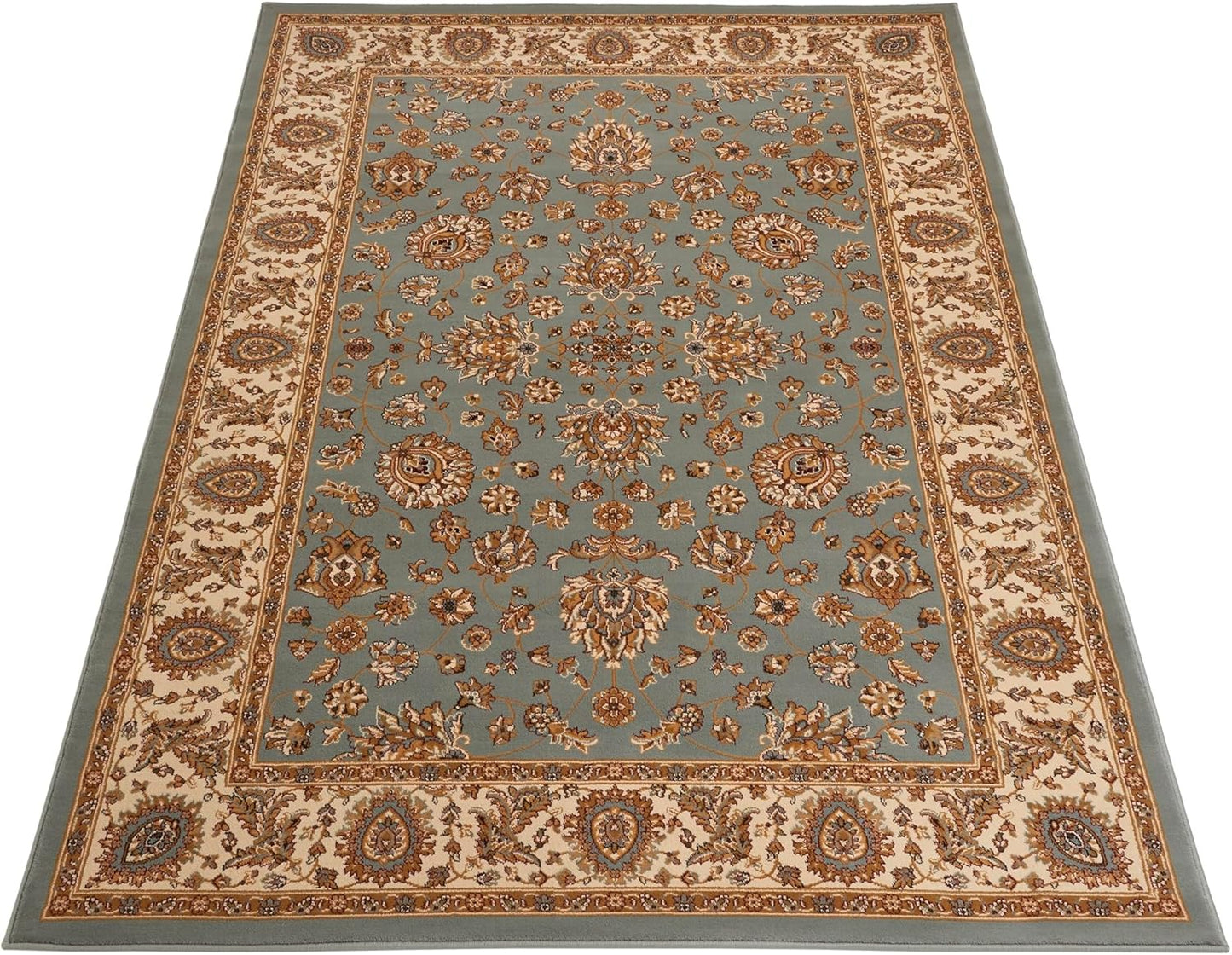 Traditional Rug Bordered Classic Grand Heritage GH102 Million Point Detail Rug – Blue