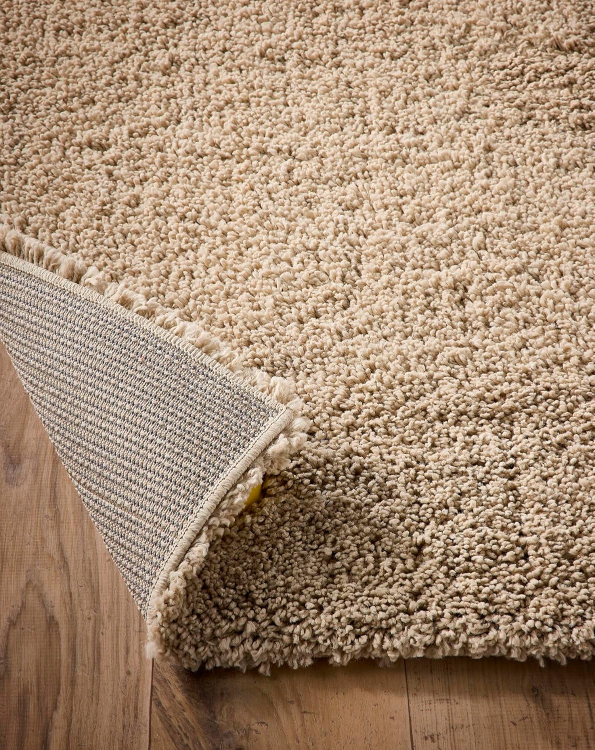 Hadley Beige Shaggy Rug – Ultra Soft High Pile Carpet