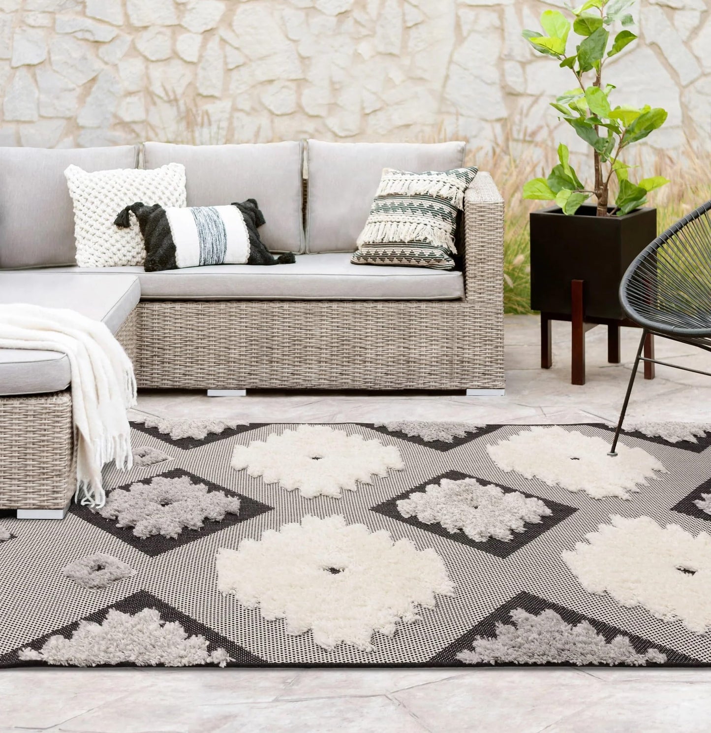 Monty Indoor Outdoor Rug for Living Room, Garden, Patio, Picnic Mat, Camping, Trellis, Balcony Quality Weather Resistant Rug