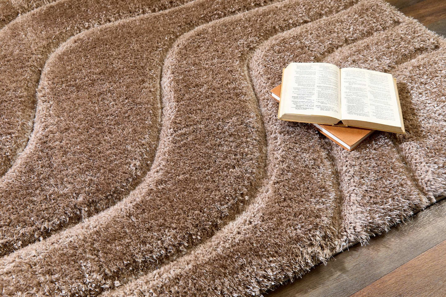 Modern Waves Carved Shaggy Rug for Luxury Homes Living Room Bedroom Carpet Fluffy Silky Super Soft Plush Plain Rug
